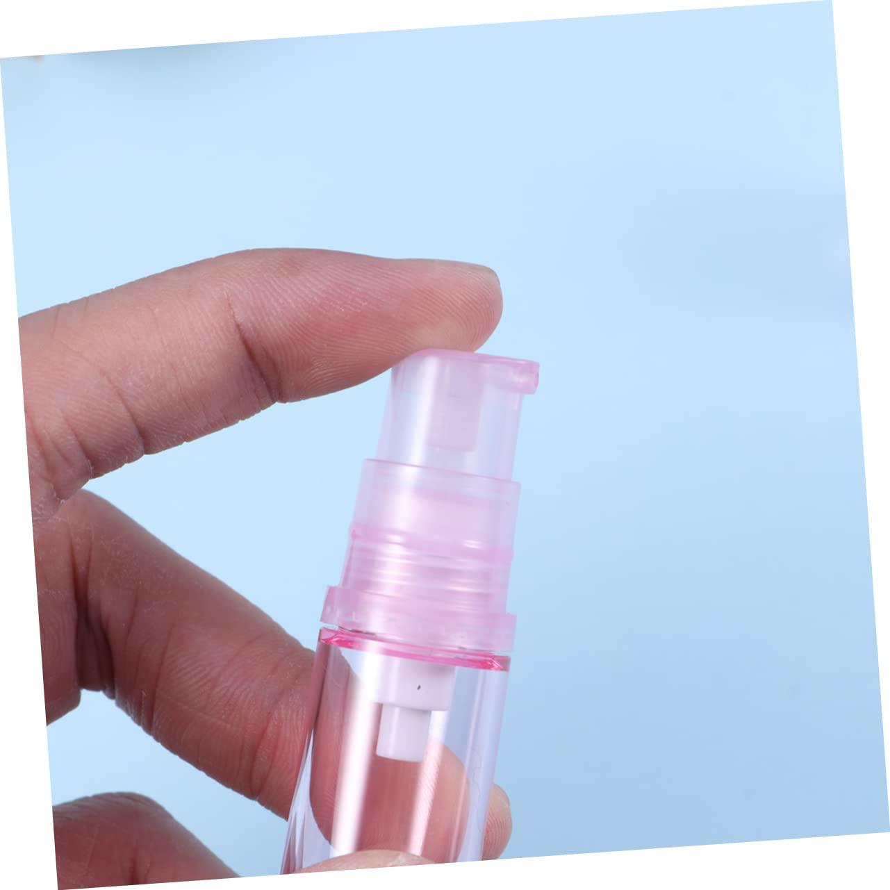 HONMEET HONMEET Vacuum Pump Bottle Set 4pcs 5ml Pink Lotion Travel Bottles Refillable Cream Jar Dispensers