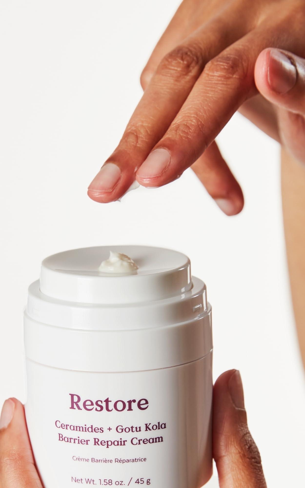 Three Ships Three Ships Restore Barrier Repair Cream with Ceramides + Gotu Kola - Supports Skin Barrier, Soothes Redness, Lightweight Daily Face Moisturizer (40g)