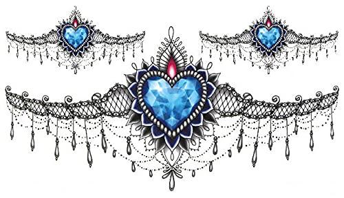 LEOARS Large Chest Temporary Tattoo Sticker, Back Waist Temporary Tattoo Sticker, Fake Tattoos for Women Lady, 8-Sheet