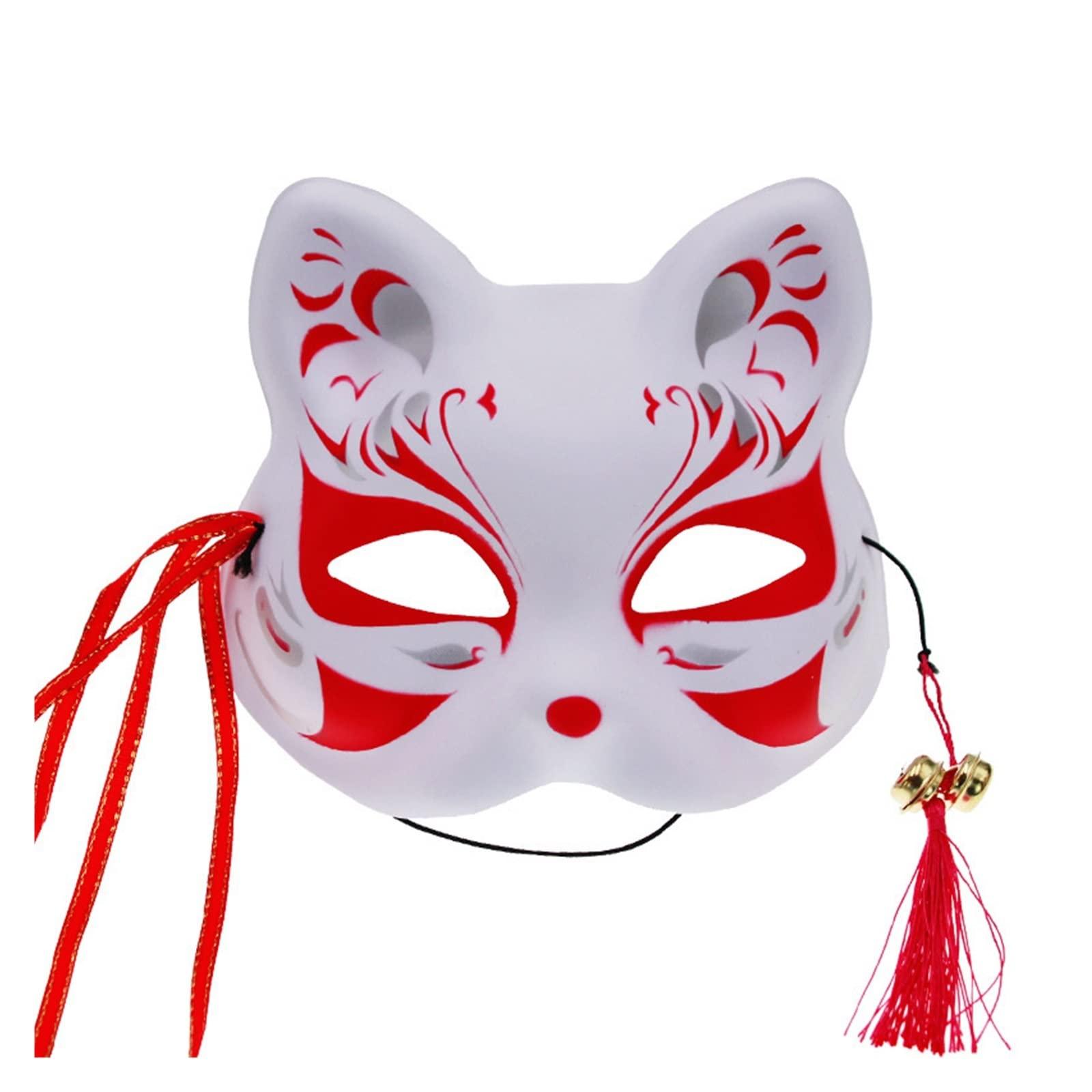 NARBOR NARBOR Cartoon Christmas Zephyr Adult Full face cat face mask Anime Fox anbu cat Festival Makeup Show Dance mask (Size : Sample 2)