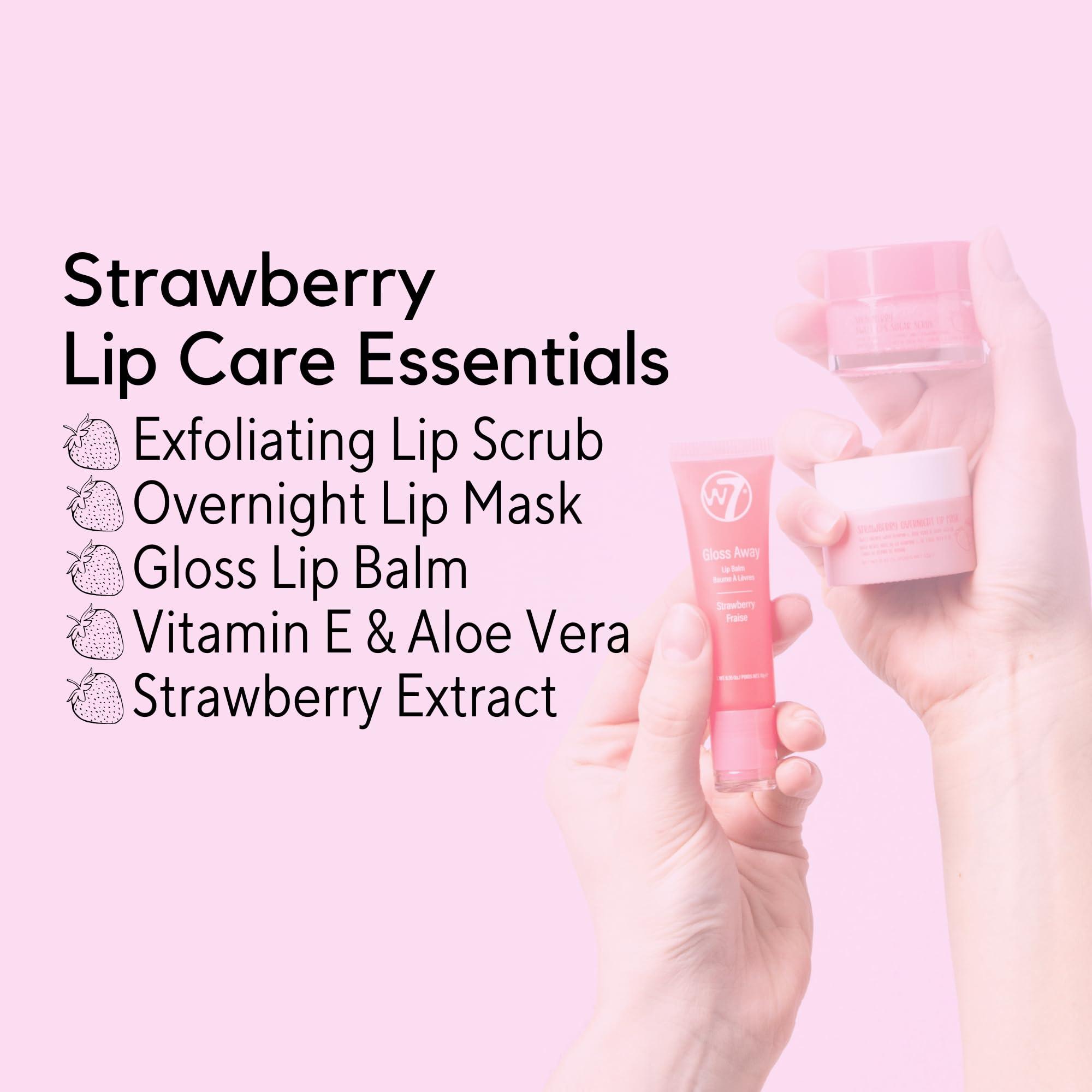 W7 W7 Sweet Dreams Lip Care Trio - 3 Piece Set - Overnight Lip Mask, Lip Balm & Lip Scrub - Strawberry