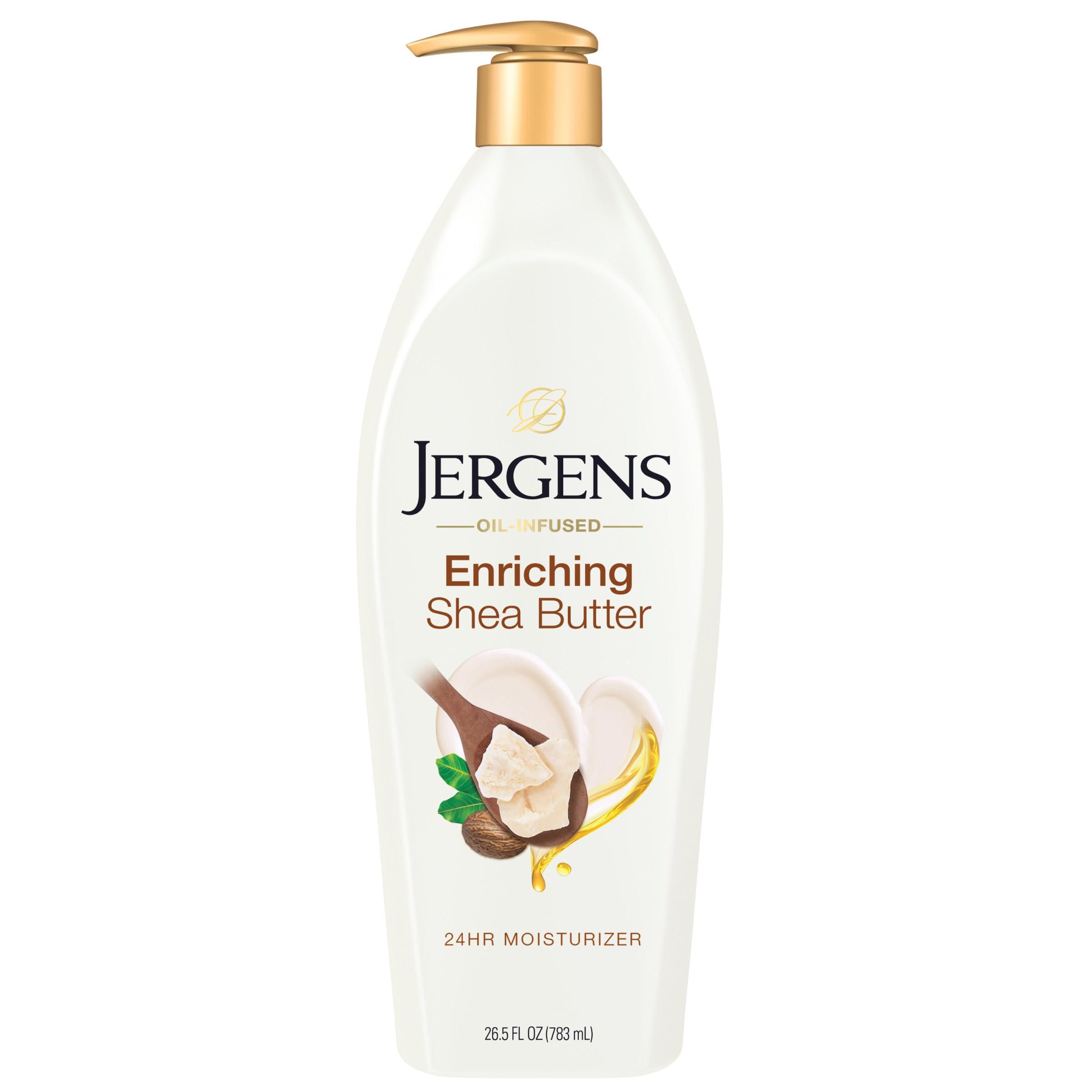 Jergens Jergens Shea Butter Hand and Body Lotion, Deep Conditioning Moisturizer, 3X More Radiant Skin, with Pure Shea Butter, Dermatologist Tested, 26.5 Oz