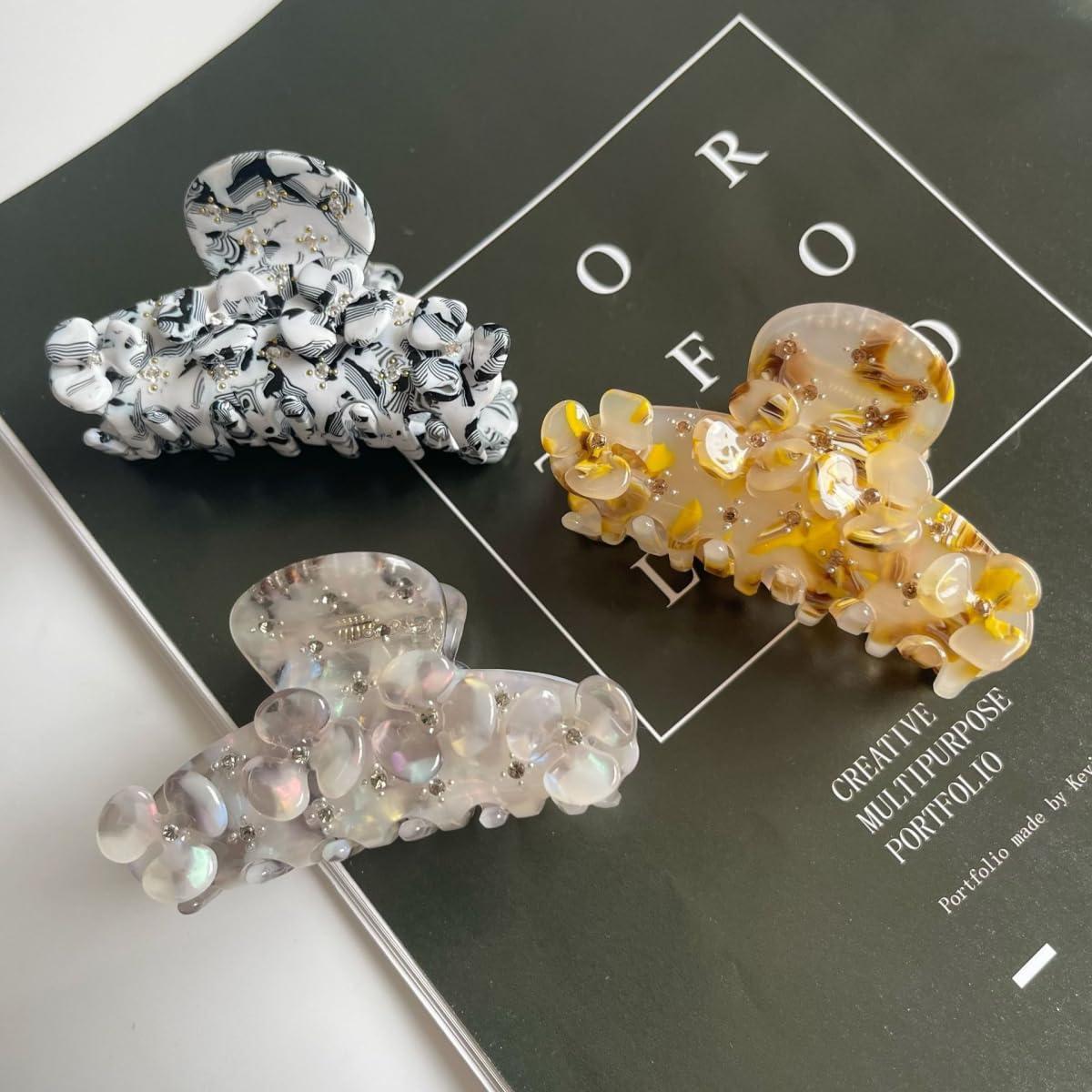 Generic Mini Flower with Diamond Hair Clip,Acetate Claw Clip for Women,Women Hair Accessories,S1