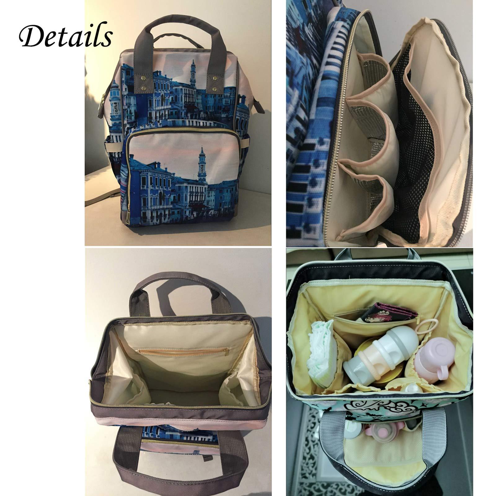 Reeonice InterestPrint Personalized Pink Diaper Bag with Name Nappy Bags Travel Shoulder Casual Daypack Waterproof Mummy Backpack Custom Gift for Mom Girl