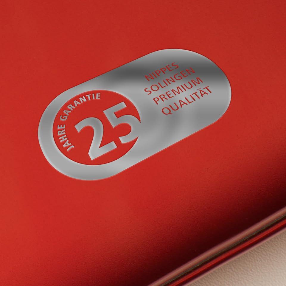 Nippes Nippes Solingen Manicure Set, 7-Piece, Stainless Steel, Nickel-Free, Genuine Brown Cowhide Leather Case Made In Solingen Germany