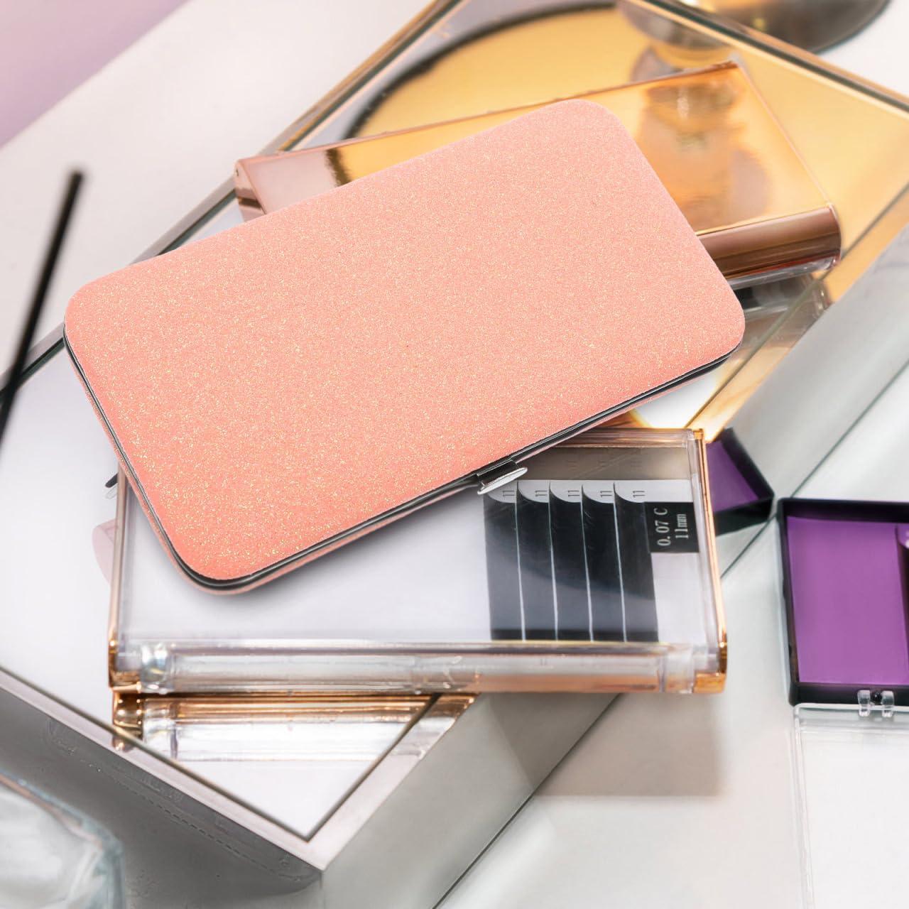 DOITOOL DOITOOL Box Tweezers Storage Bag Eyelash Holder Lashes Tweezers Travel Case Eyelash Container Lash Containers Lash Tweezers Eyelash Extension Tweezers Organizer Makeup Tools Make up Pink