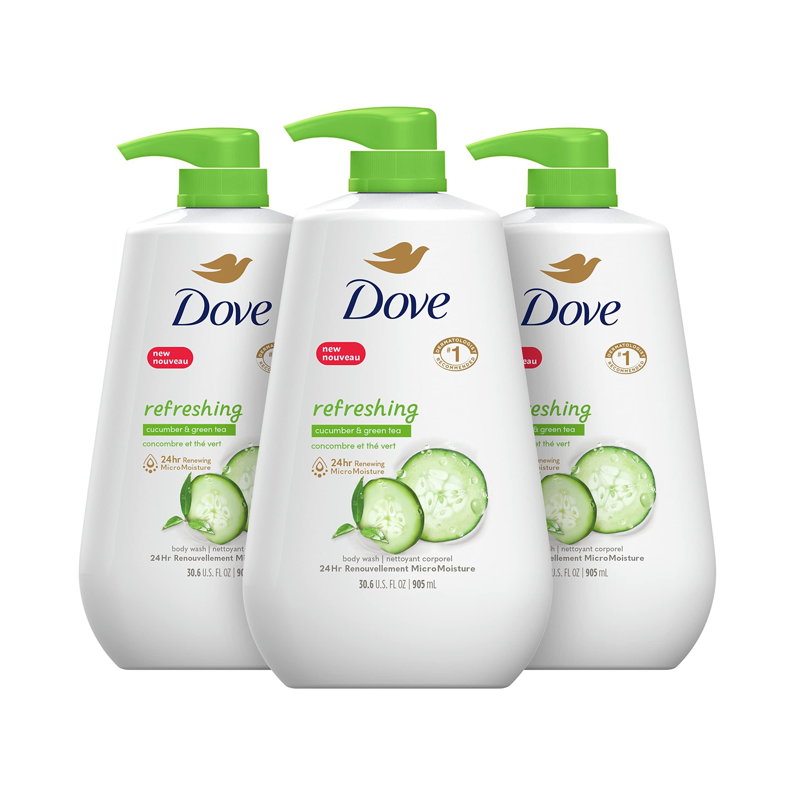 Dove Dove Body Wash with Pump Refreshing Cucumber and Green Tea Refreshes Skin Cleanser & 0% Aluminum Deodorant 24 Hours Odor Protection Cucumber and Green Tea