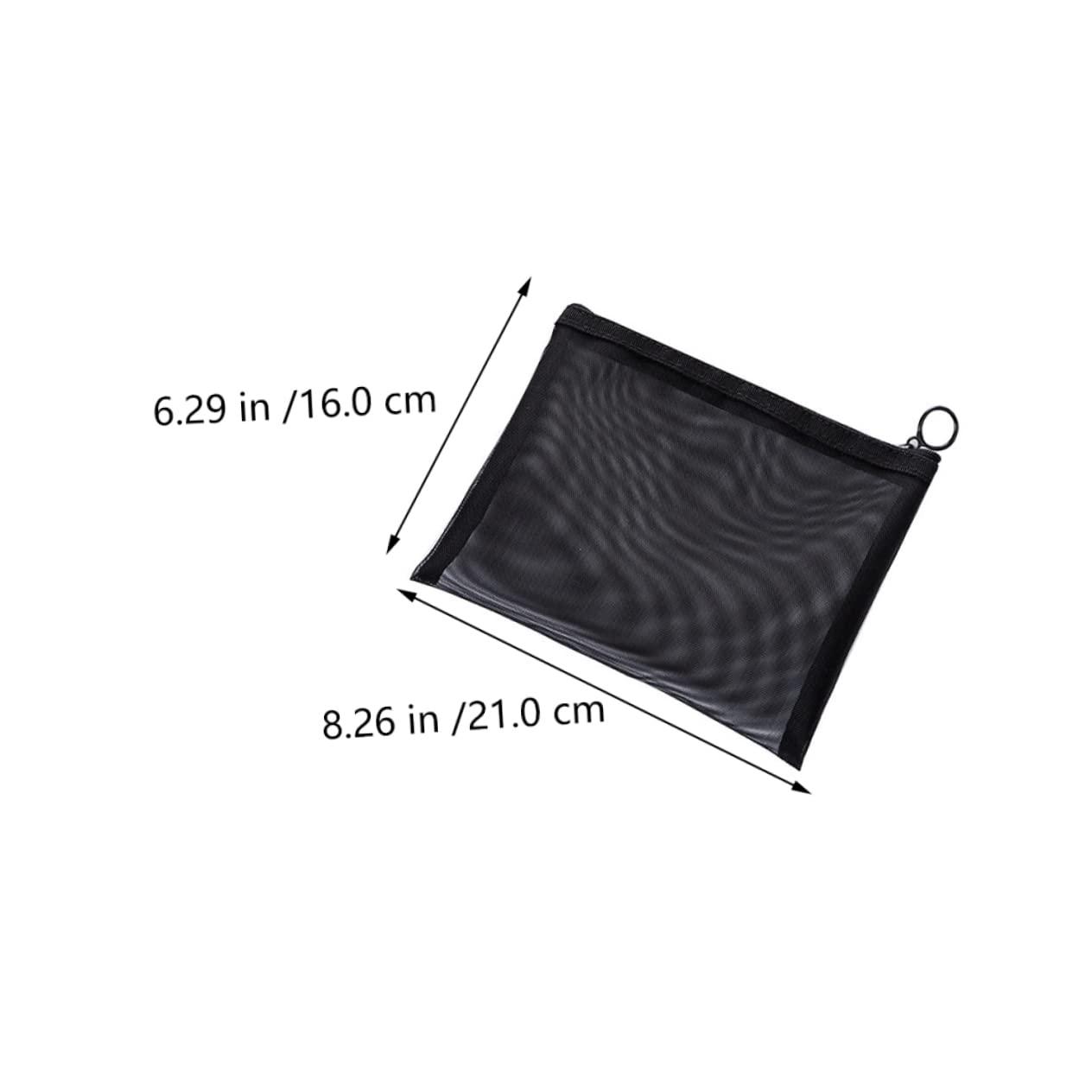 Ipetboom Ipetboom 5pcs Mesh Cosmetic Bag Travel Cosmetic Case Wallet Women Travel Toiletry Bag Makeup Bag Clear Bags Zippered Tote Makeup Kits for Women Travel Makeup Case Pouches Wash Pouch Black