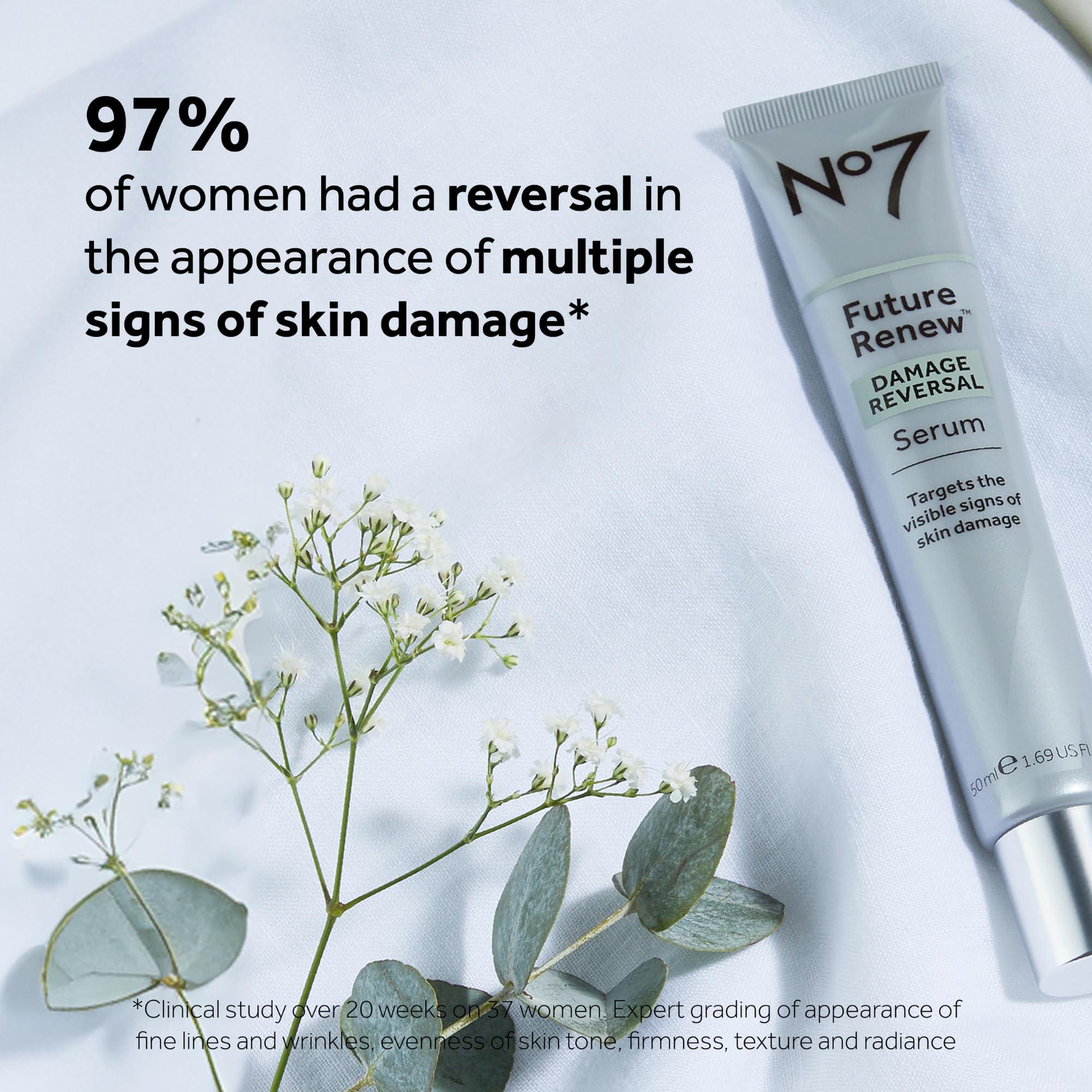 No7 No7 Future Renew Damage Reversal Skincare Set - Anti Aging Face Serum (.33 Fl Oz), Day Cream with SPF 25 (1.69 Fl Oz) & Night Cream (1.69 Fl Oz) - Reverses Visible Signs of Sun Damage - 3-Piece Set