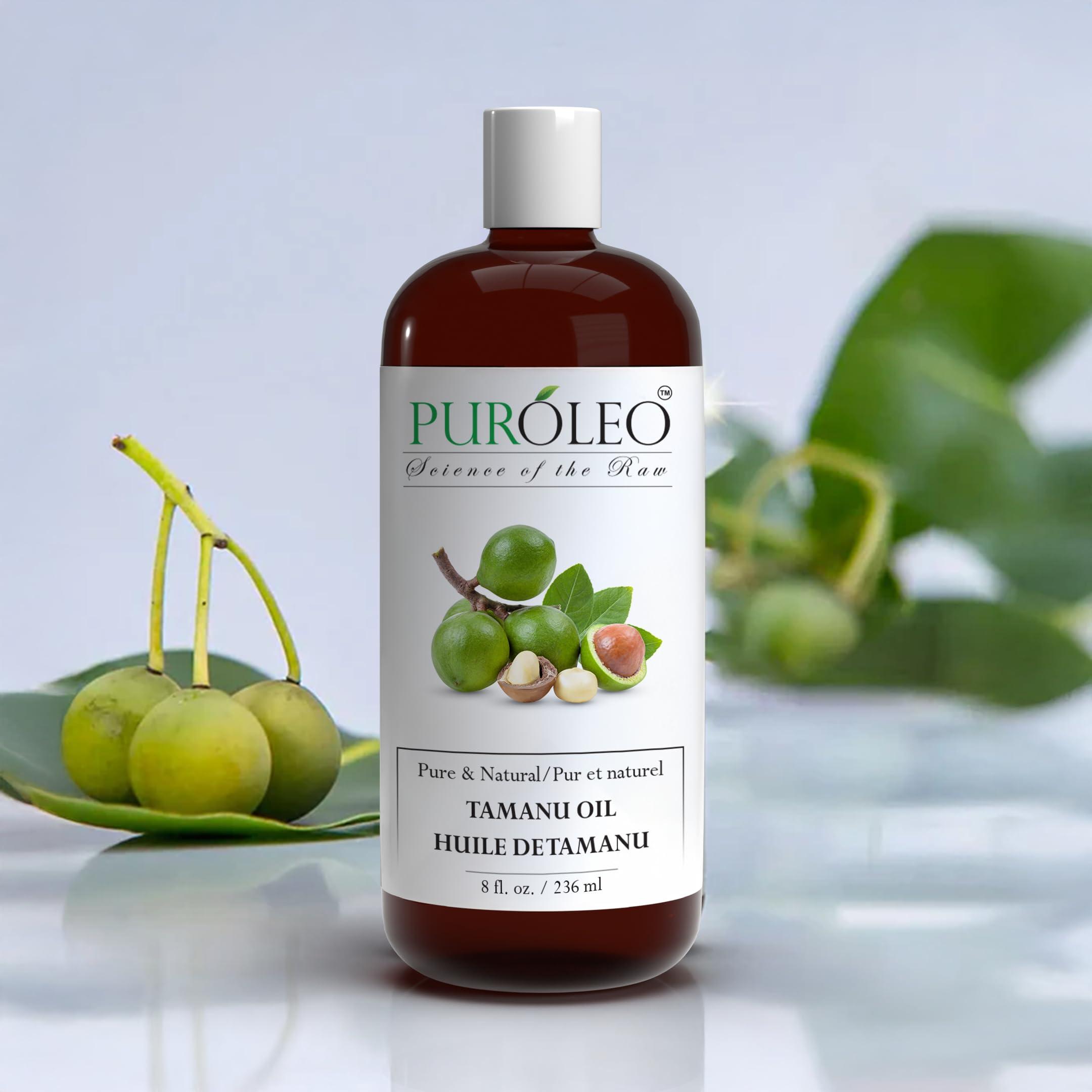 PURLEO PUROLEO Tamanu Oil 8 Fl Oz/236 ML (Packed In Canada) 100% Pure Certified | Natural Cold Pressed Unrefined Oil for Hair & Face Premium packaging with Eye Dropper tamanu oil for face skin virgin