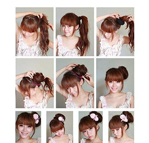 AnHua AnHua 1PC Hair Styling Tool Hair Bun Ring Donut Extra- Large 10cm Former Doughnut Shaper Ring Styling Roll Updo (Black)