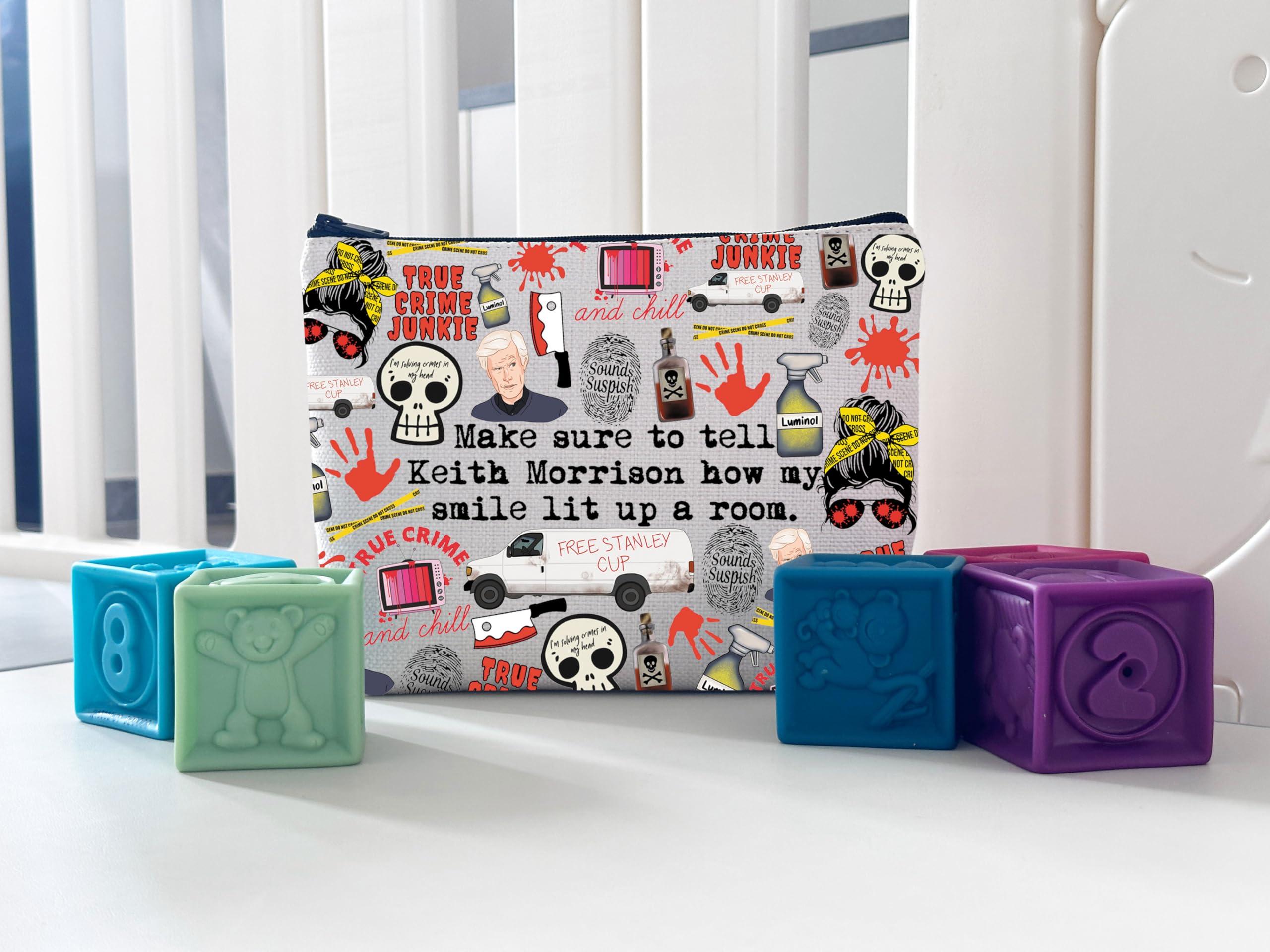 WCGXKO WCGXKO Crime Shows Lover Gift True Crime Fans Gift How My Smile Lit Up a Room Makeup Bag Murder Mystery Gift (Junkie Bag)