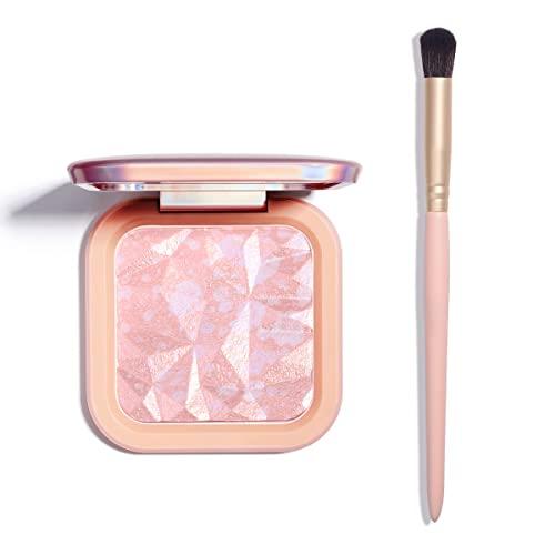 ELLESY ELLESY Highlighter Makeup Palette Long Lasting Face Highlighter Powder Shimmer Highlight Palette Suit All Skin Tones-RAINBOW GLOW