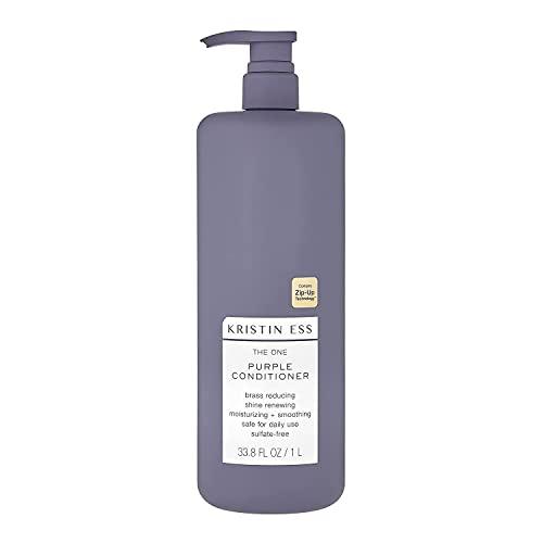 Kristin Ess Kristin Ess Hair The One Purple Conditioner - Toning for Blonde Hair, Neutralizes Brass + Yellow Tones, Moisturizing Conditioner, Keratin Safe, 33.8 fl oz (Pack of 2)