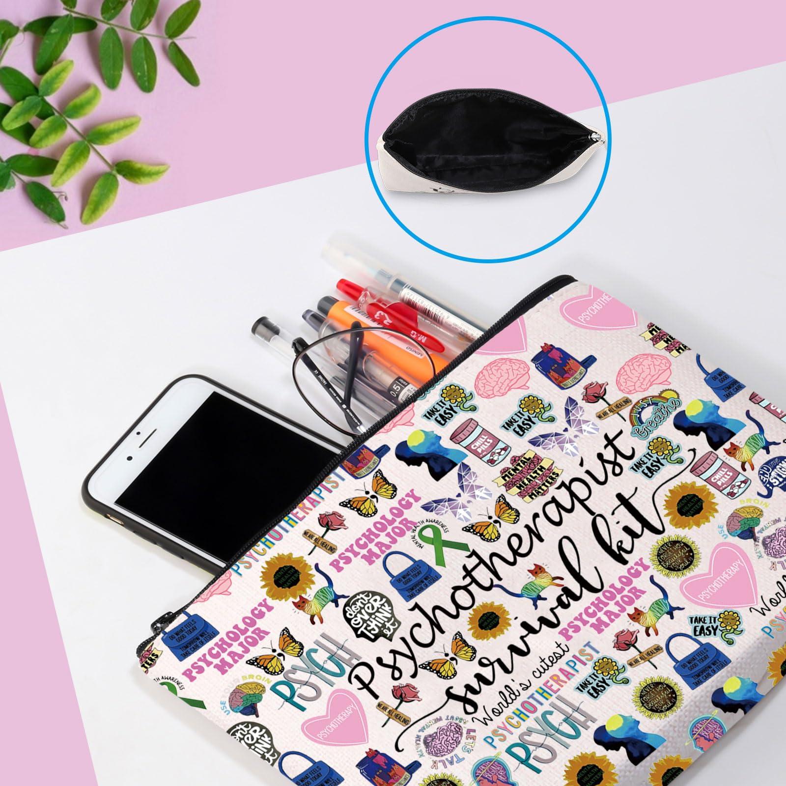 GJTIM Psychotherapist Gift Mental Health Therapist Cosmetic Bag Psychotherapist Survival Kit for Psychological Counselor Teacher (Psychotherapist Bag)