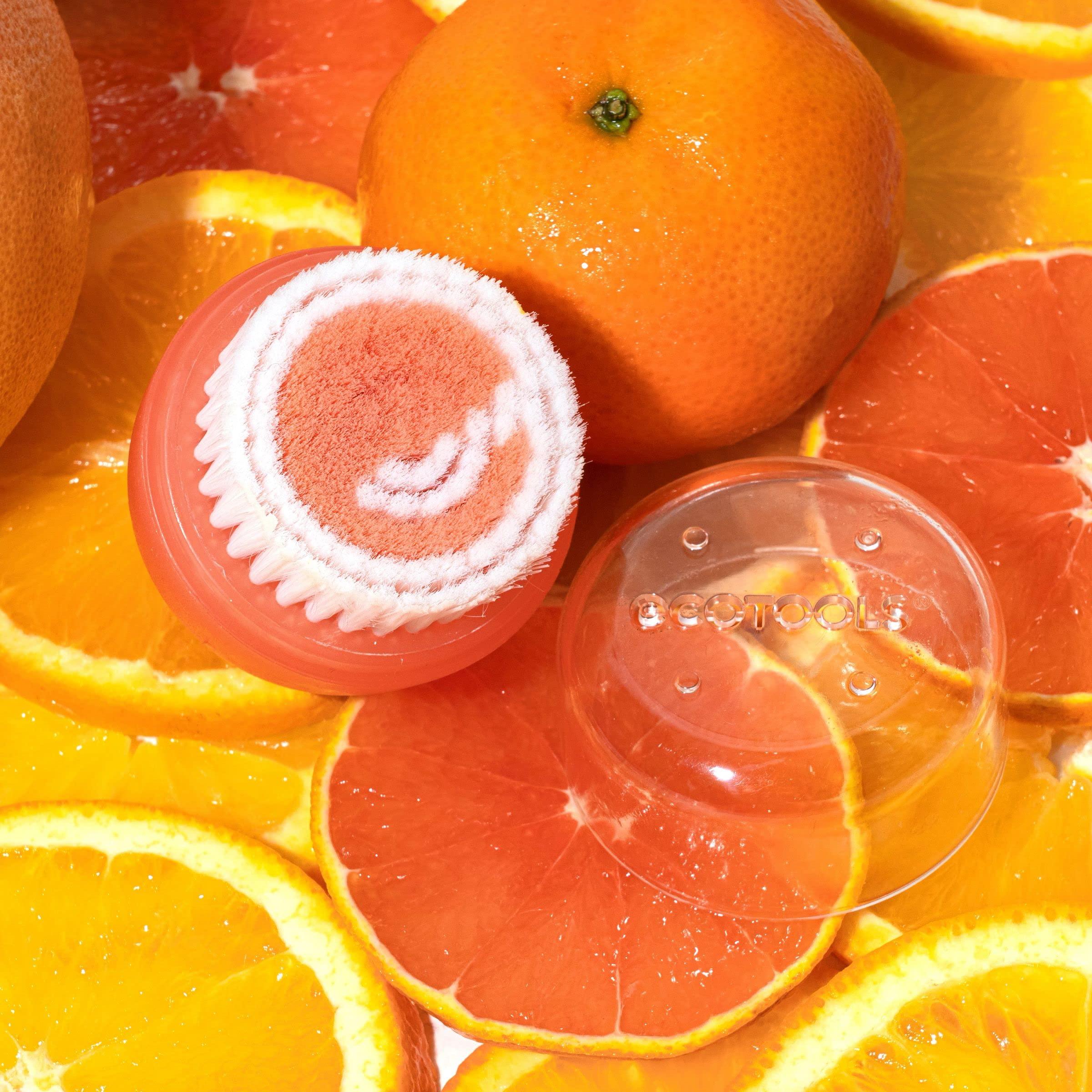 EcoTools EcoTools Mini Facial Cleansing Brush, Infused with Citrus, Boosts Collagen, Safe for Sensitive Skin, Exfoliates & Clean Pores, Travel Sized, Ecofriendly, Vegan & Cruelty-Free, 1 Count