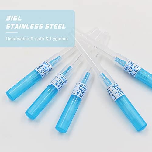 combofix combofix Catheter Piercing Needles 6pcs 22G Gauge Catheter Piercing Needles IV Catheter Needles for Ear Nose Belly Piercing Disposable Piercing Needles