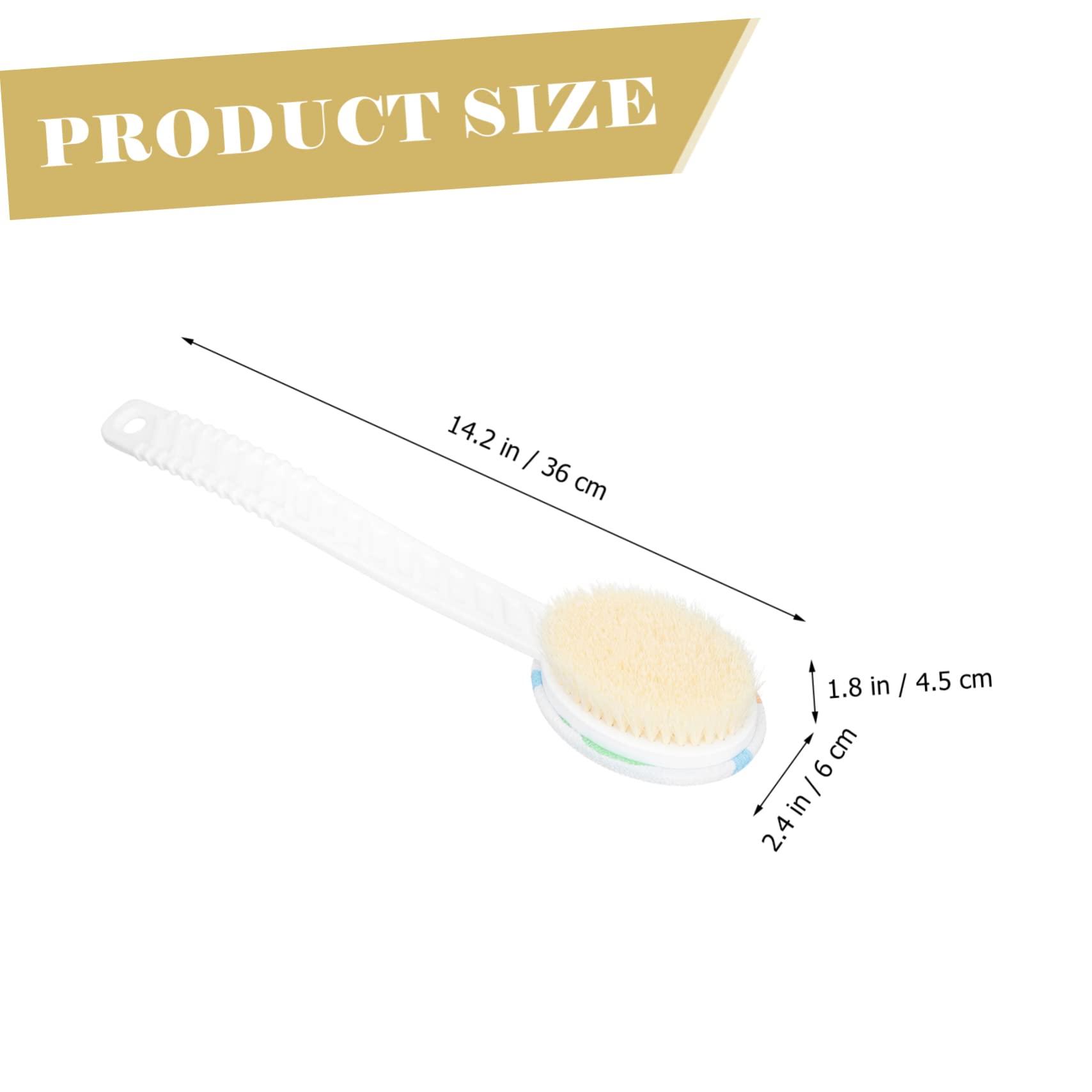 WOONEKY WOONEKY 1pc Bath Brush Bathing Massage Brush Natural Bristle Shower Brush Body Cleaning Brush Shower Cleaning Scrubber Body Brush Cleaner Body Scrubber Bath Scrubber Water Dipper Nylon Fur