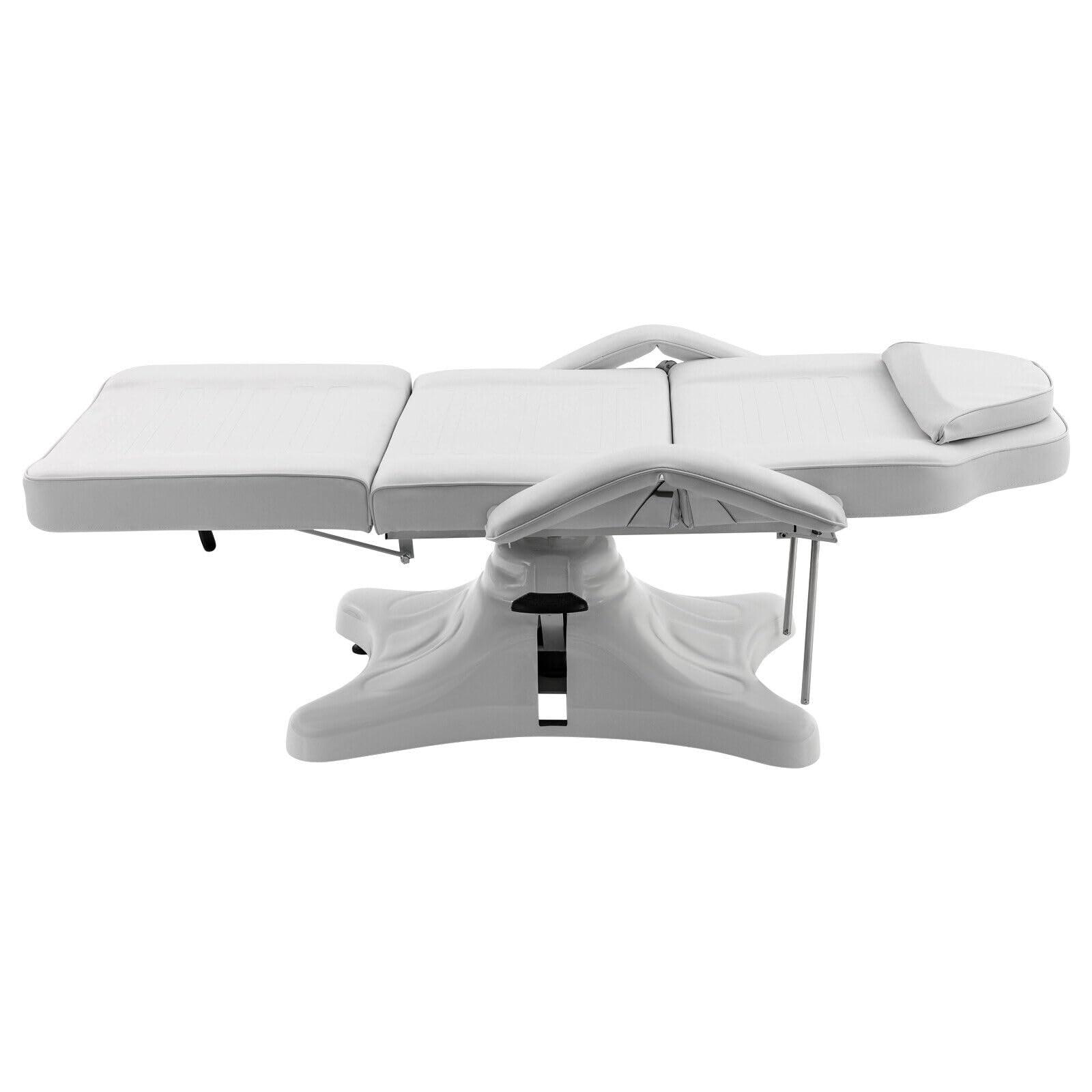 mignonnememe mignonnememe Hydraulic Facial Bed 71.6 in 3-Section Adjustable Massage Bed Tattoo Chair Beauty Barber Spa Beauty Equipment, White