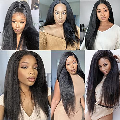 RJ HAIR RJ Hair Flat Tip Human Hair Extensions 30inch Kinky Straight Pre Bonded Hair Extensions I Tip Human Hair Pre Bonded Hair Keratin Hair Coarse Yaki 100 Strand (26inch 100Strand, #1(Jet Black))