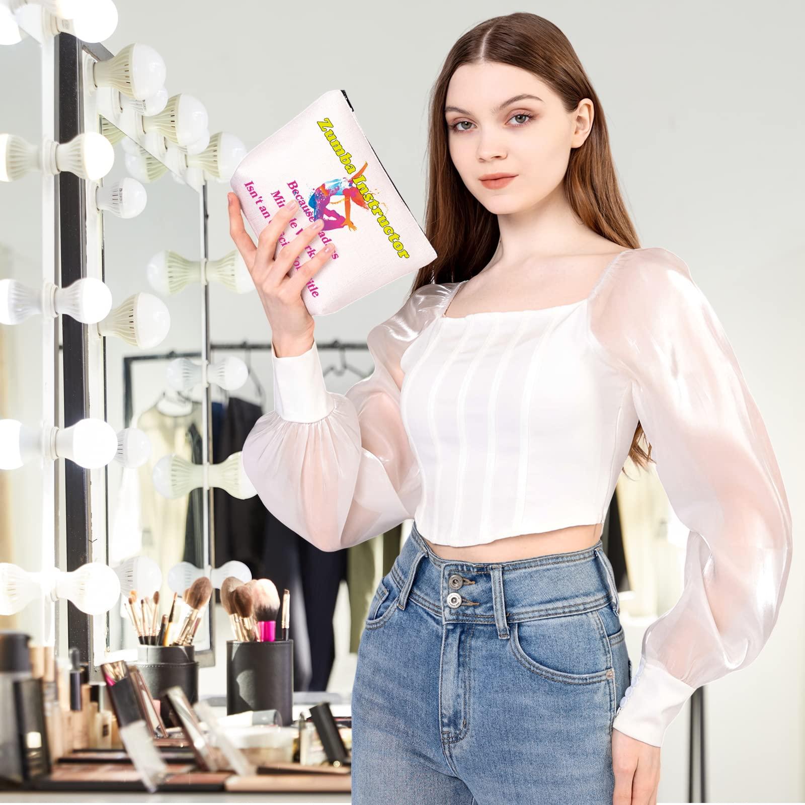 MEIKIUP MEIKIUP Zumba Instructor Gift Zumba Teacher Travel Toiletry Bag Makeup Bag Zumba Dance Teacher Appreciation Gifts Cosmetic Travel Pouch (Zumba Instructor Title Bag)