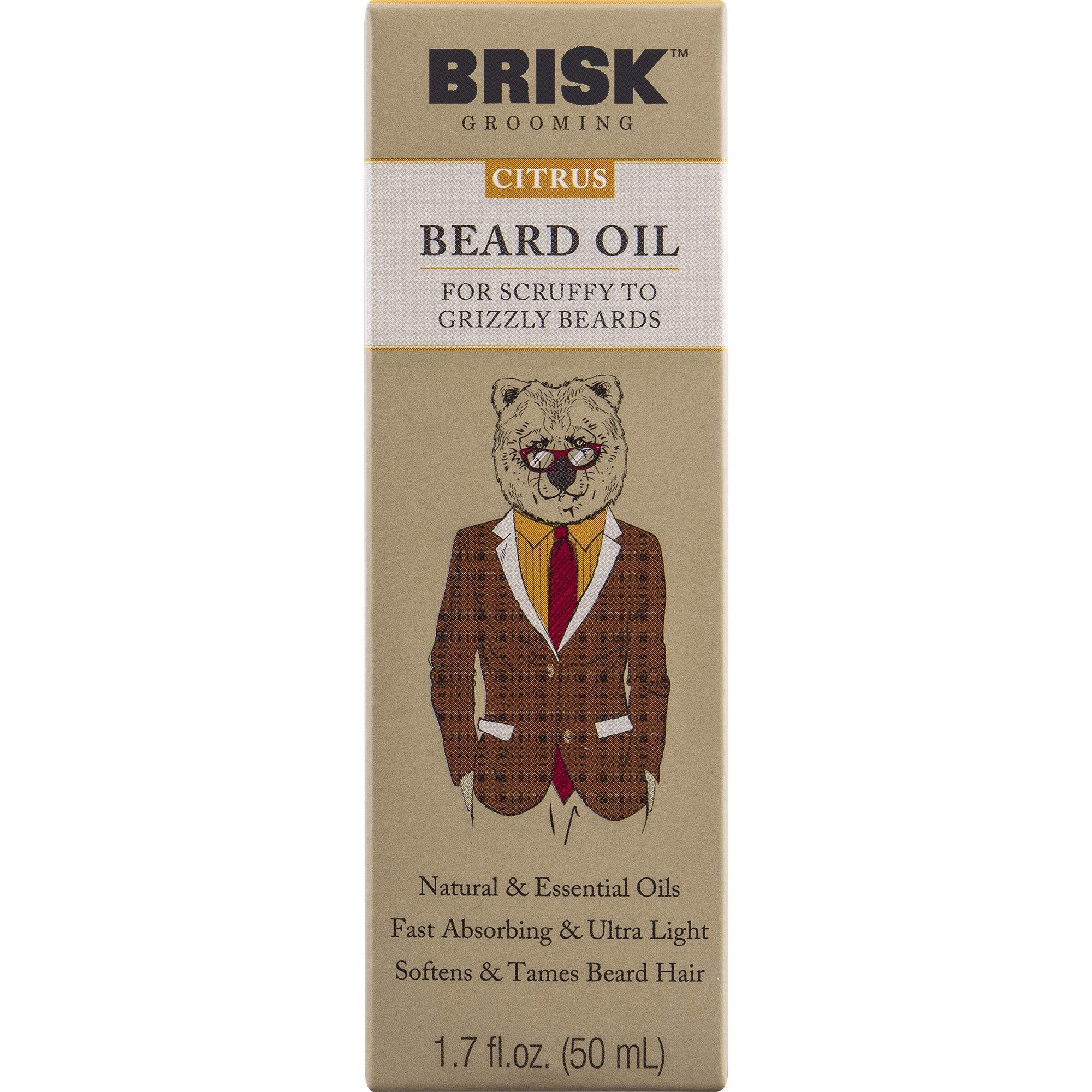 BRISK BRISK Beard Grooming Oil Liquid, Citrus for Beard Hair, 1.7 Oz