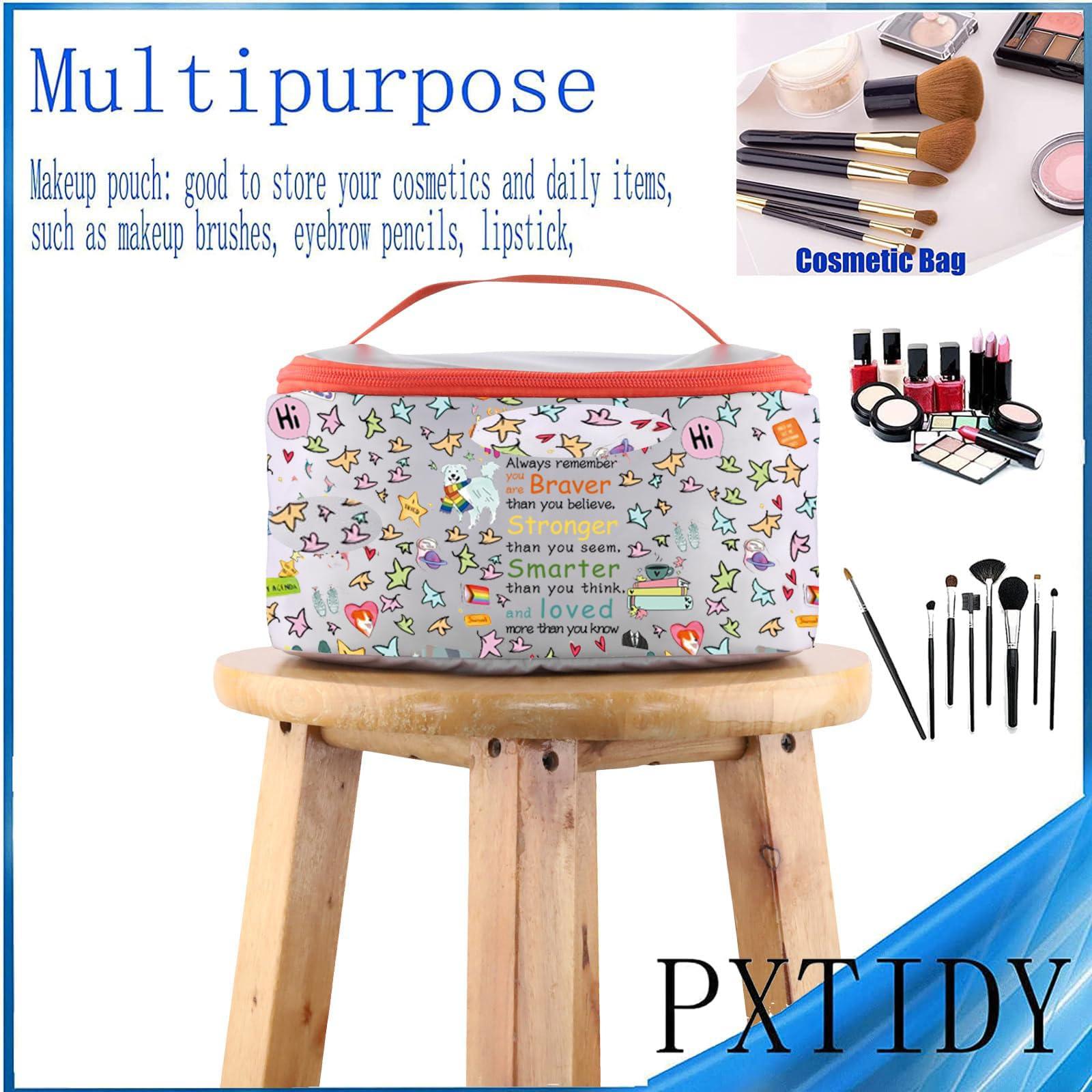 PXTIDY PXTIDY Heart Stop Tv Show Cosmetic Makeup Case Lgbtq Gift Hi Hi Leaves Travel Zipper Pouch Spotify Inspired Makeup Bag