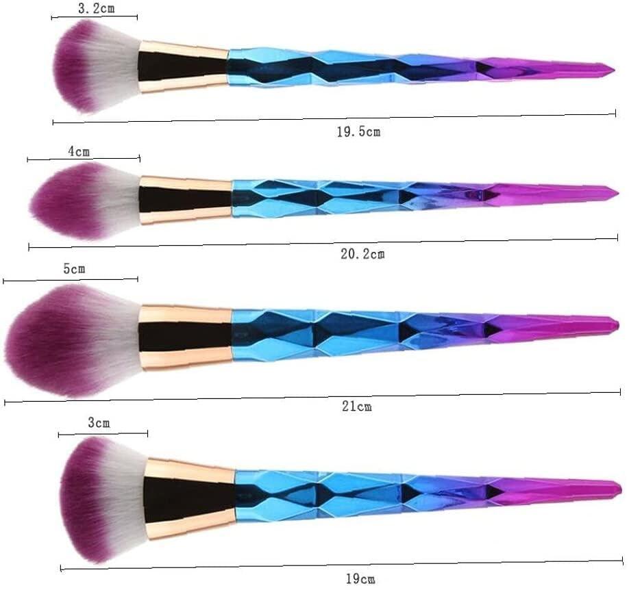Generic Generic Rainbow Makeup Brush Set Makeup Brushes Diamond Multi-Coloured Synthetic Make-Up Brushes Eyeshadow Eyebrow Brushes Set (10pcs), Black