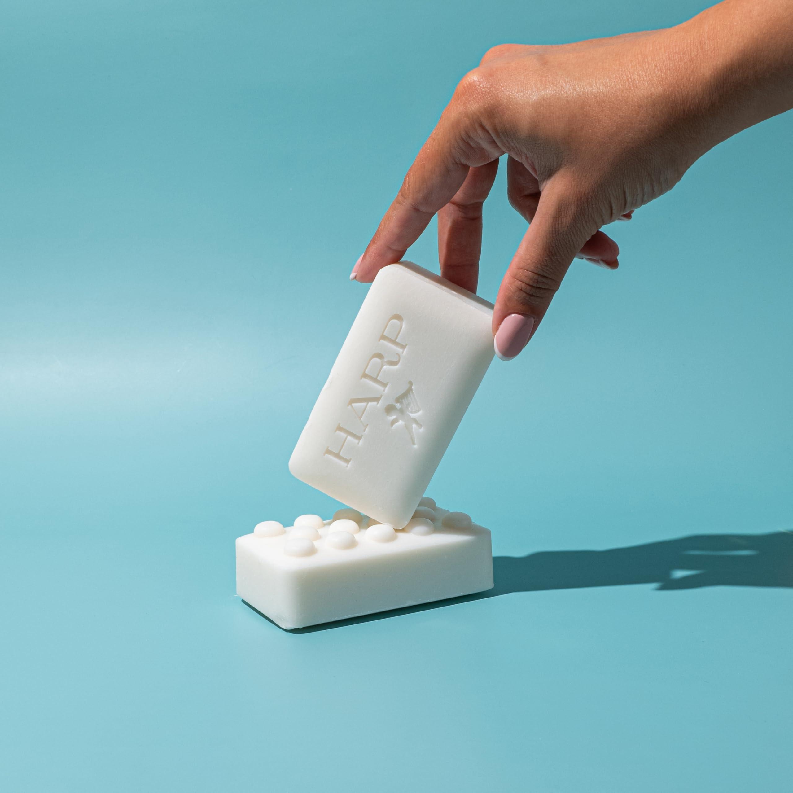 Mansure & Prettyman's HARP HARP pH-Balanced (5.0-6.0) Body Wash Bar - Exceptionally Gentle For Dry or Sensitive Skin + Shea Butter + Borage Oil | Non-Comedogenic | Soap-Free, Lye-Free. FRESH SPORT FRAGRANCE