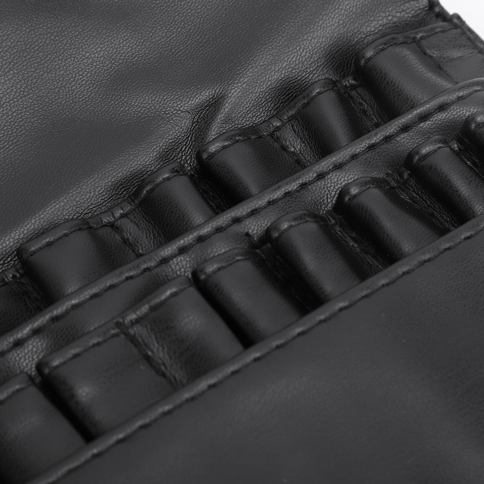 ZJchao Makeup Artist Bag, Makeup Brush Waist Bag, Makeup Brush Bag with Belt, Makeup Artist Waist Bag PU Material Cosmetic Tool Storage Holder for Brush