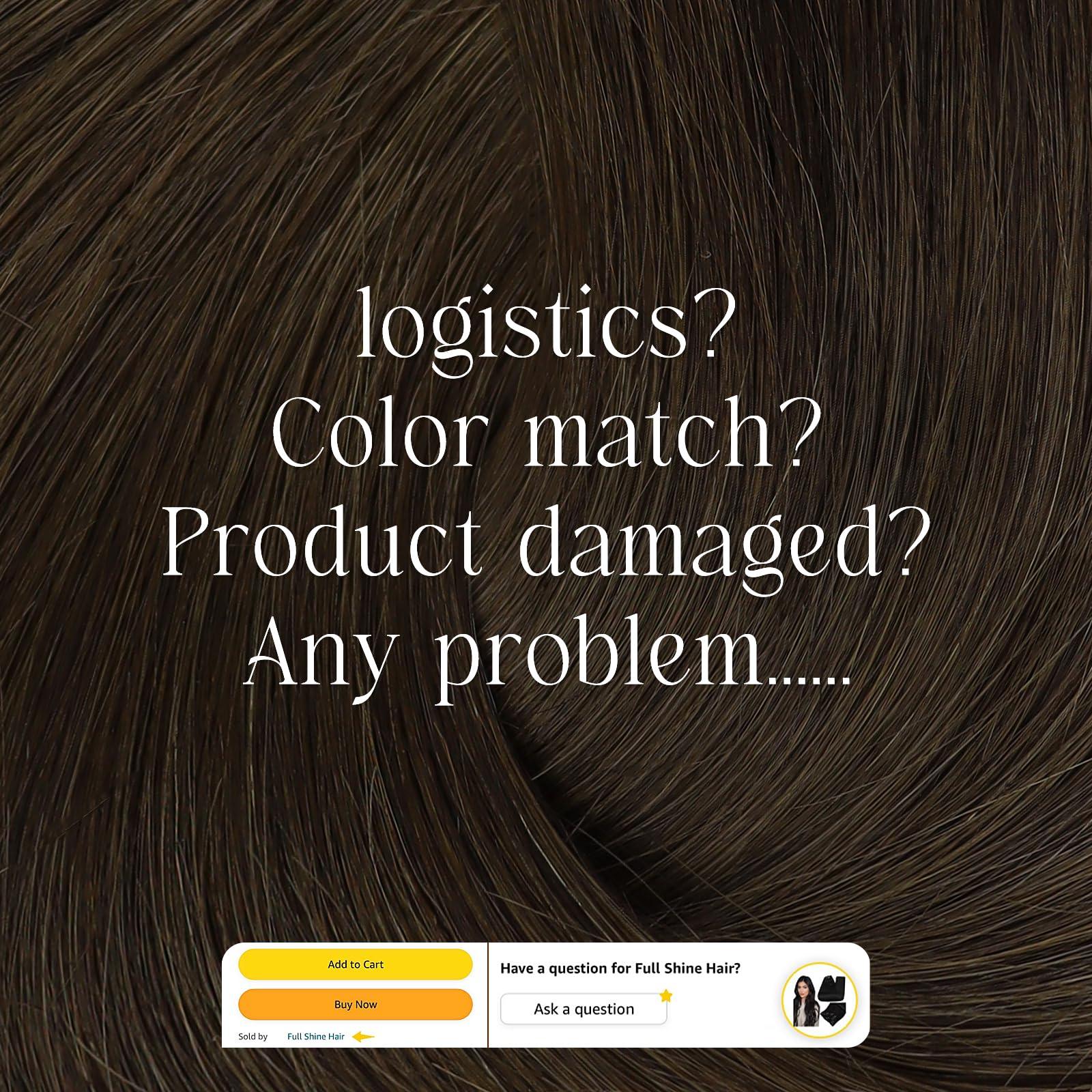 Full Shine Full Shine Hair Extensions Weft Human Hair Brown Sew in Real Hair Extensions #2 Dark Brown and Hair Extensions Real Human Hair Clip in Extensions