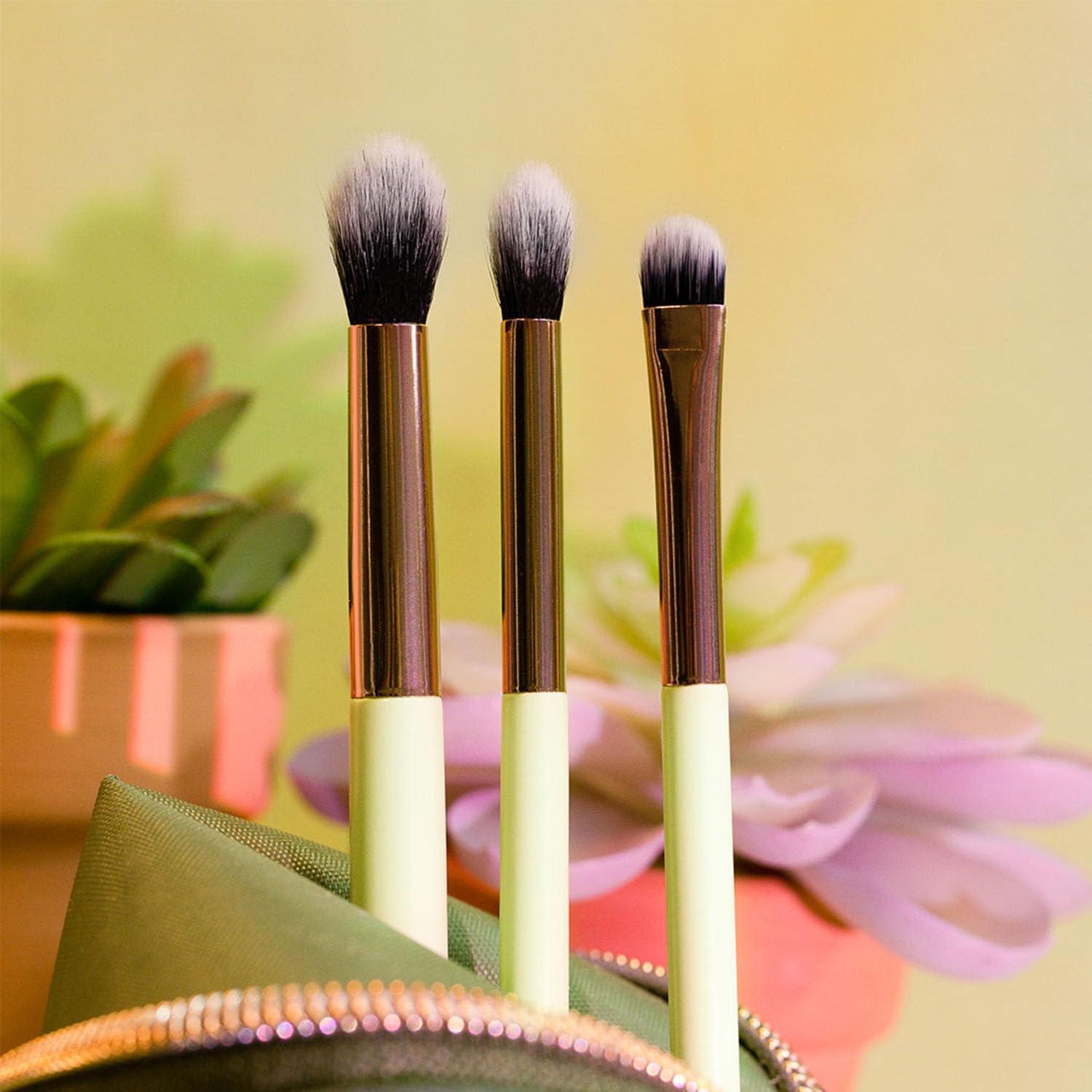 Profusion Cosmetics Profusion Cosmetics Desert Sage Blend and Stand 4pc Bag and Eye Brush Set for Artists and DIY, Expand Your Makeup Game With Adventure Inspired Eye Brushes for Stunning and Creative Eye Looks