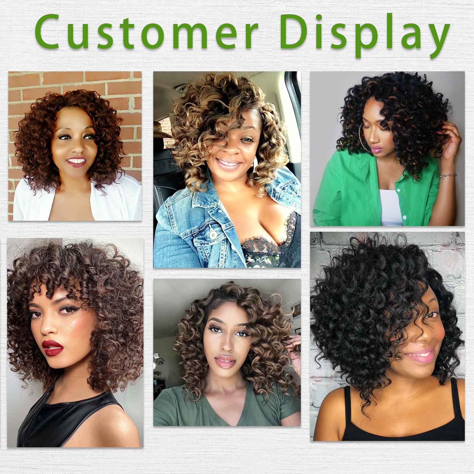 GOWIT Gowit Gogo Curl Crochet Hair 10 Inch 6 Packs Short Curly Crochet Hair for Black Women Honey Blonde Deep Ocean Wave Crochet Hair Synthetic Crochet Braids 10\",27#)