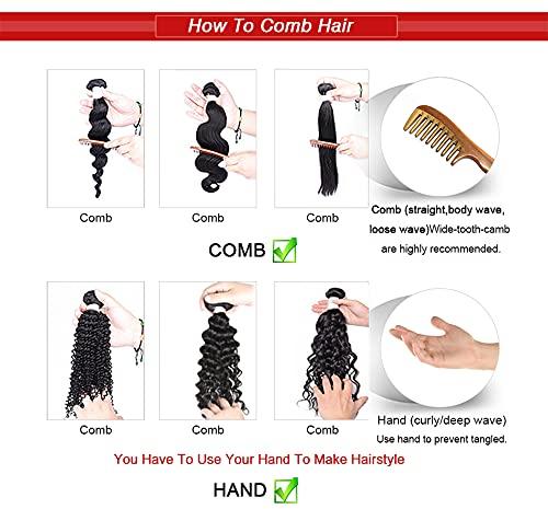 Yuksoocosh Color #30 Bundles Human Hair Brown Kinky Curly Bundles Light Brown Curly Hair Bundles 16 18 20 inch Double Weft Brazilian Remy Hair Extensions Wet and Wavy Bundles Silky Soft for Black Women