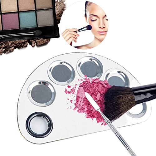 ALIOBC Pro Cosmetics Makeup Mixing Palette, Premium Stainless Steel Metal Makeup Palette Spatula Tool, Suitable for Mixing Foundation/Eye Shadow/Eyelash/Lipsticks/Nail Art