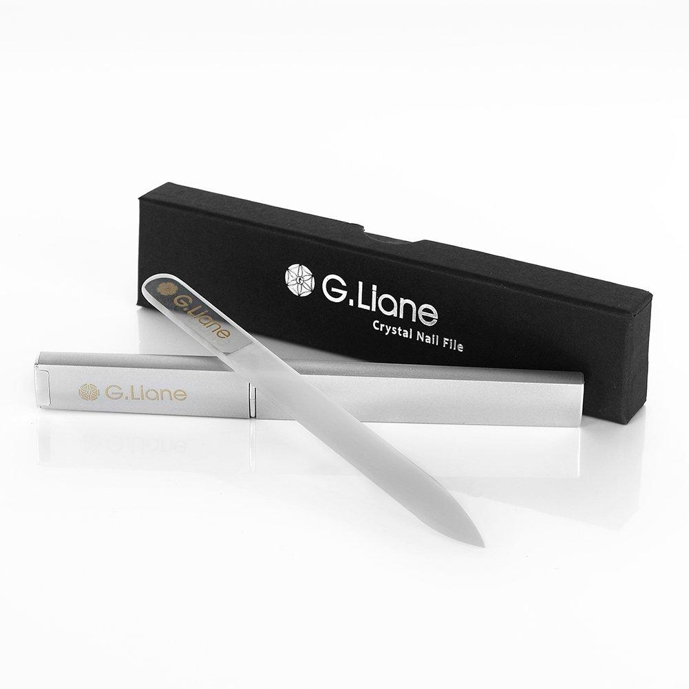 G.Liane Best Crystal Nail File Set – G.Liane Professional Nail File Manicure Pedicure Kit For Natural Nails Acrylic Nails Gels Nails Manicure Tools For Home And Salon (Clear Pointed)