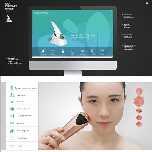 MAHWER MAHWER Face Skin Analyzer, Smart Skin Diagnosis System with 5 Million Pixel Lens and Touch Screen Design, 9 Kinds of Test Reports and Product Add Save Function