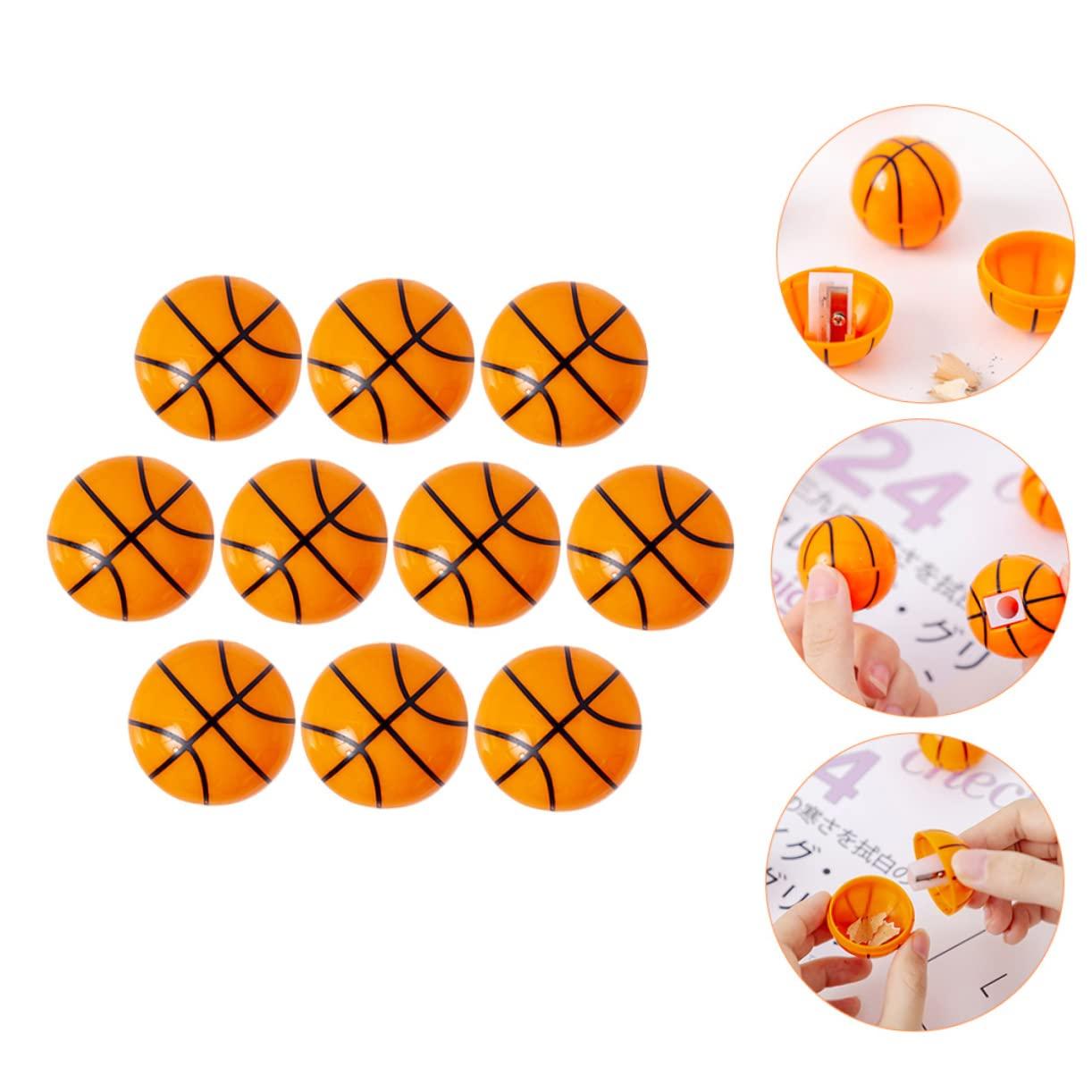 SHINEOFI SHINEOFI Basketball Pencil Sharpeners for Boys and Girls Single Hole School Students Hand-Crank Pencil Sharpeners Compact Design 10PCS Bulk Pack