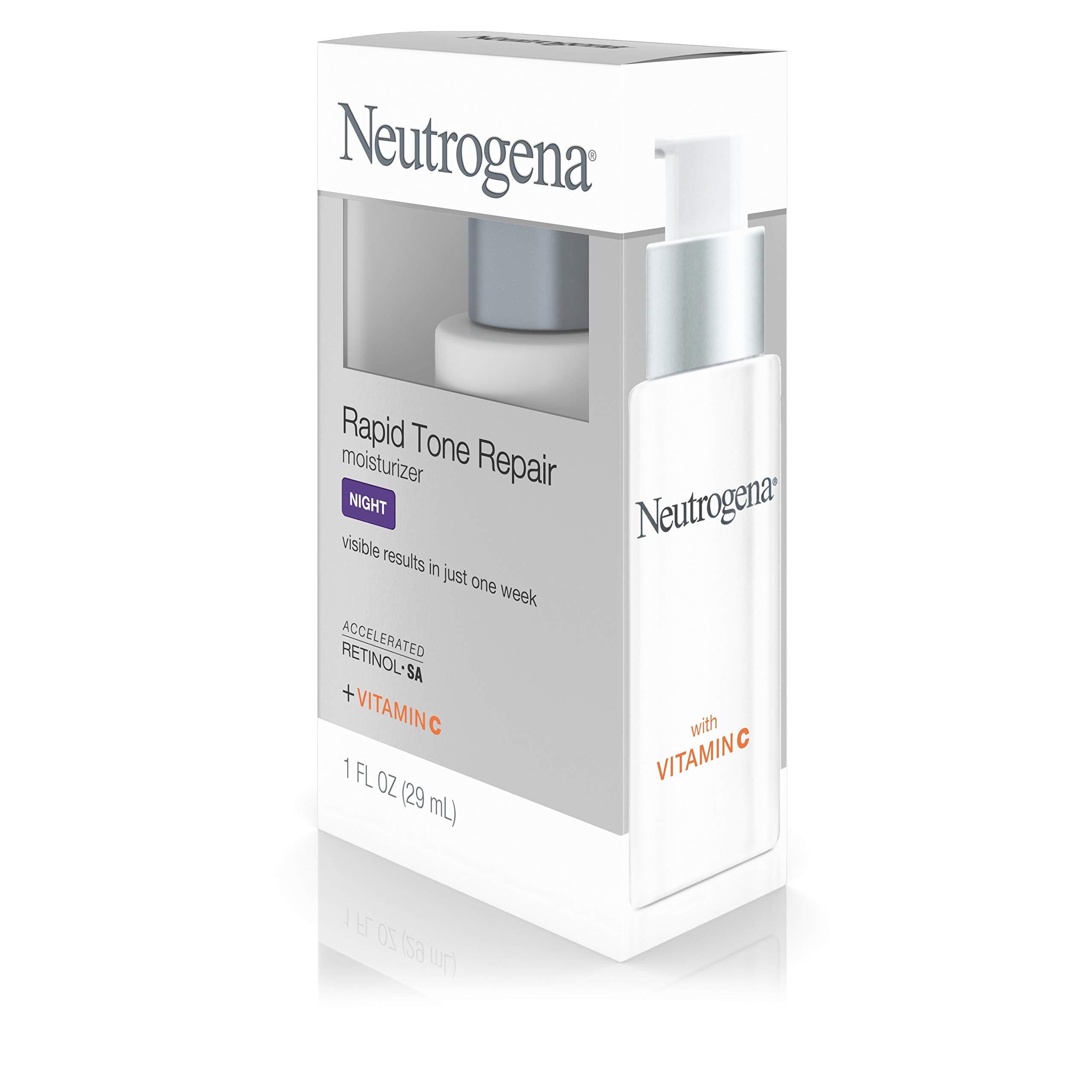 Neutrogena Neutrogena Rapid Tone Repair Night Cream with Retinol, Vitamin C and Hyaluronic Acid - Anti Wrinkle Face and Neck Moisturizer - Vitamin C, Retinol, Glycerin, Hyaluronic Acid, 1 fl. Oz