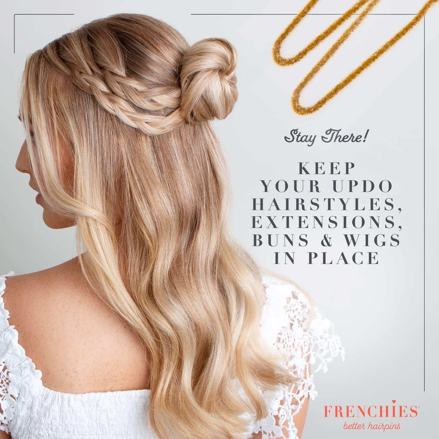 Frenchies Frenchies French Twist Hair Pin, Ultra Flocked Extra Soft French Hair Pins for Women, Wedding, Updo Extensions, or Wig, 100 Count, Blond, Small (2 inch)