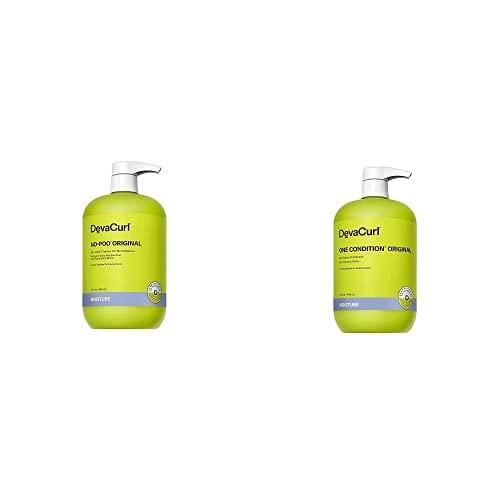 DevaCurl DevaCurl No-Poo Original Zero Lather Cleanser and One Condition Original Rich Cream Conditioner, 32 fl oz | Bundle