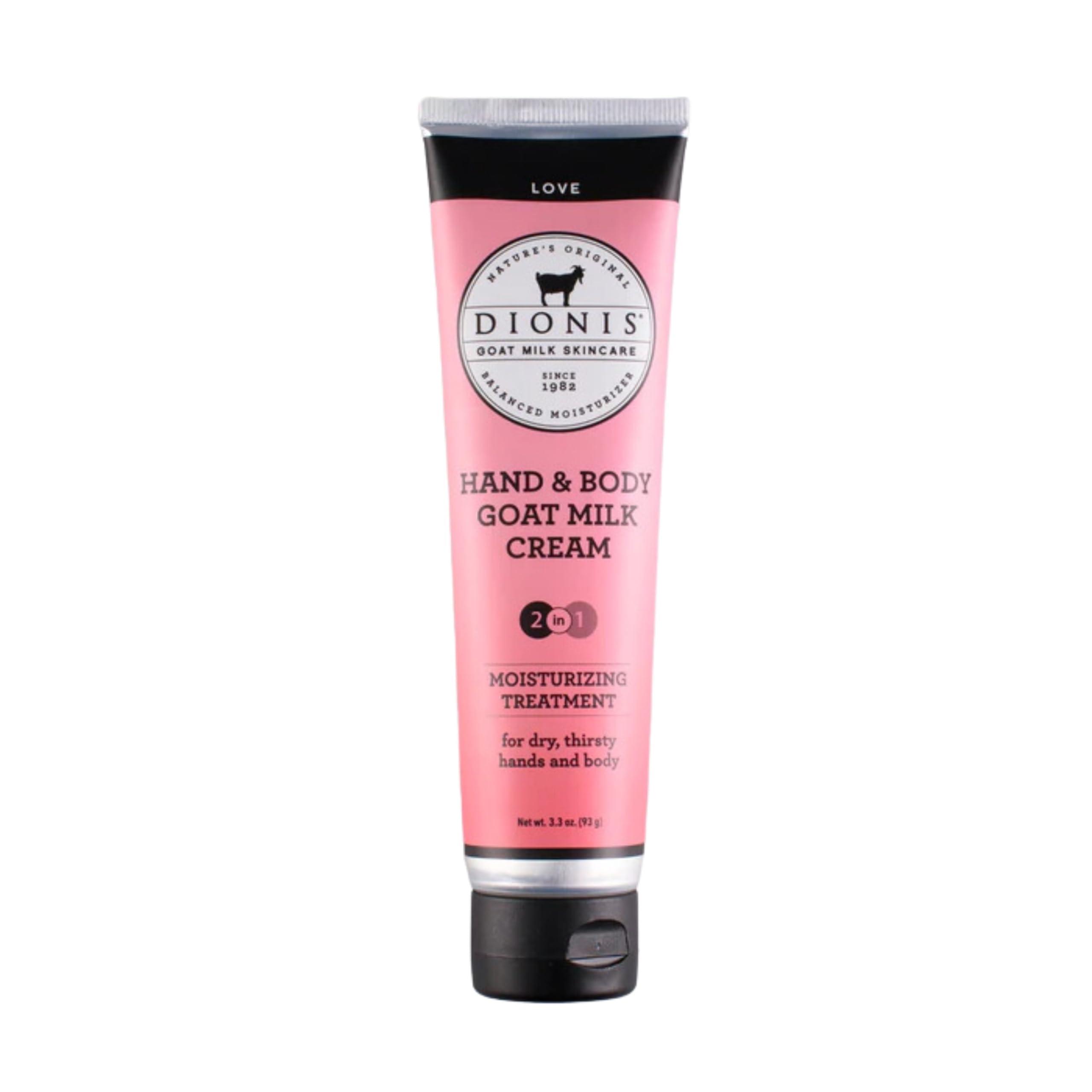 Dionis Dionis Goat Milk Skincare 3.3 oz Love Scented Hand & Body Cream - Travel Size Hand Lotion For Hydrating & Moisturizing Dry Skin - Cruelty Free Cream Made In The USA - Paraben Free Formula