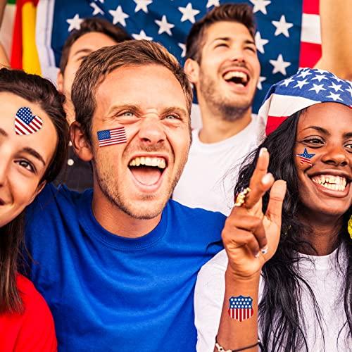winthrop 20 Sheets 4th of July Temporary Tattoos for Women – Independence Day Waterproof Body Art Stickers