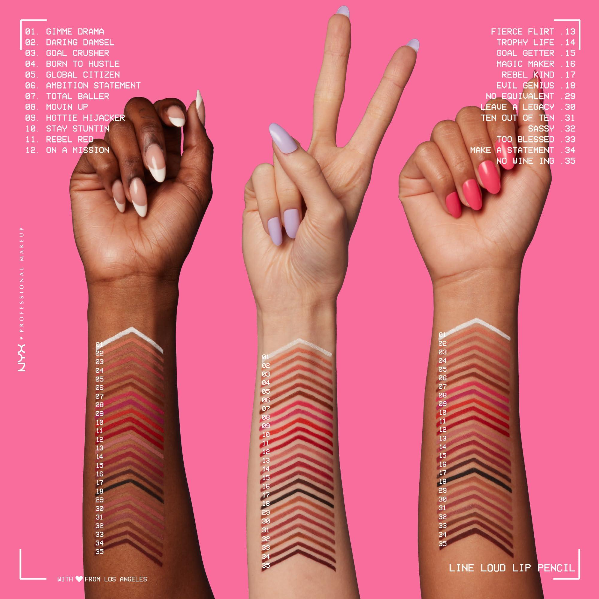 NYX PROFESSIONAL MAKEUP NYX PROFESSIONAL MAKEUP Line Loud Lip Liner, Longwear and Pigmented Lip Pencil with Jojoba Oil & Vitamin E - Total Baller (Rich Warm Brown)