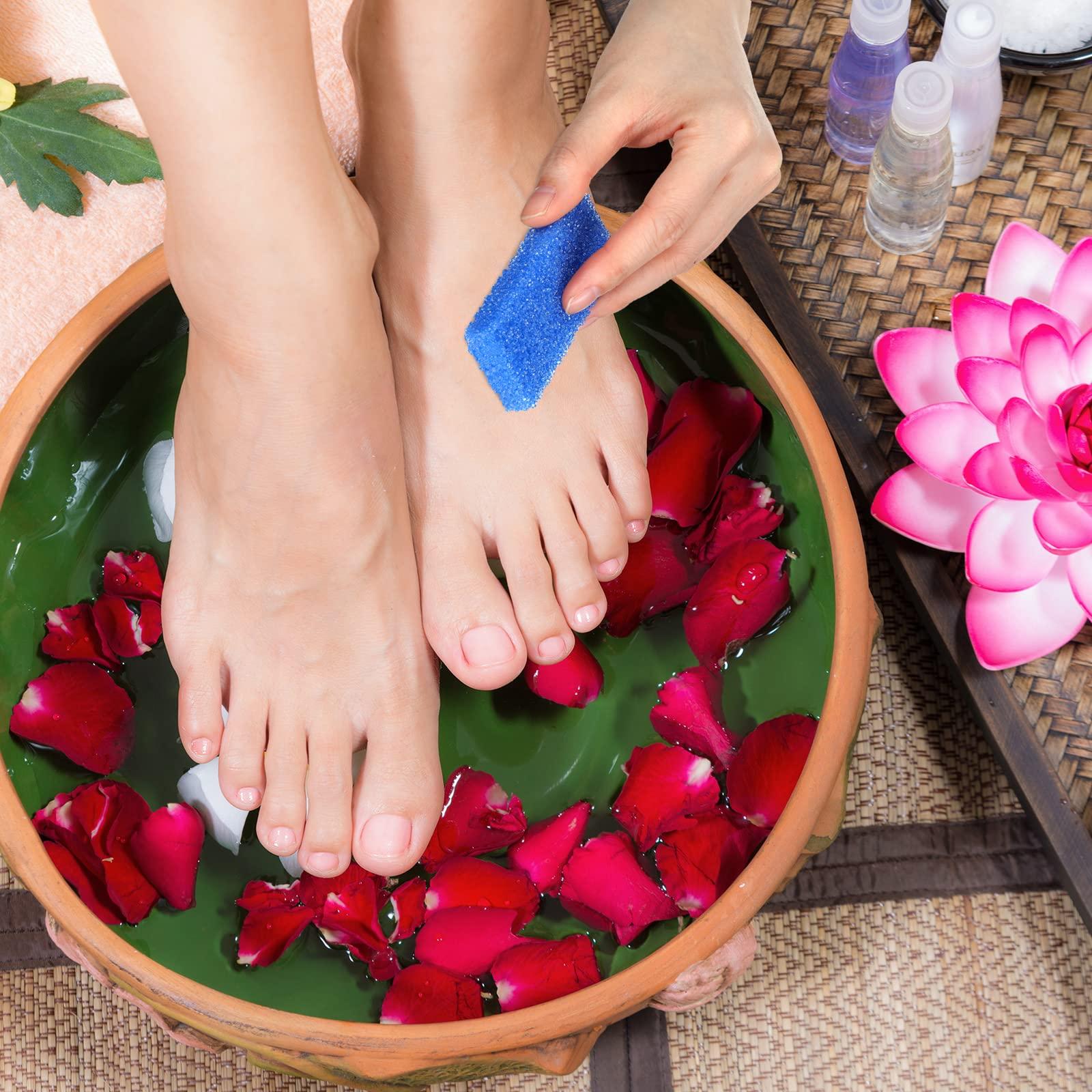 Therwen Therwen 400 Pcs Disposable Pumice Stone for Feet Blue Foot Scrubber Dead Skin Callus Remover for Salon Spa Home