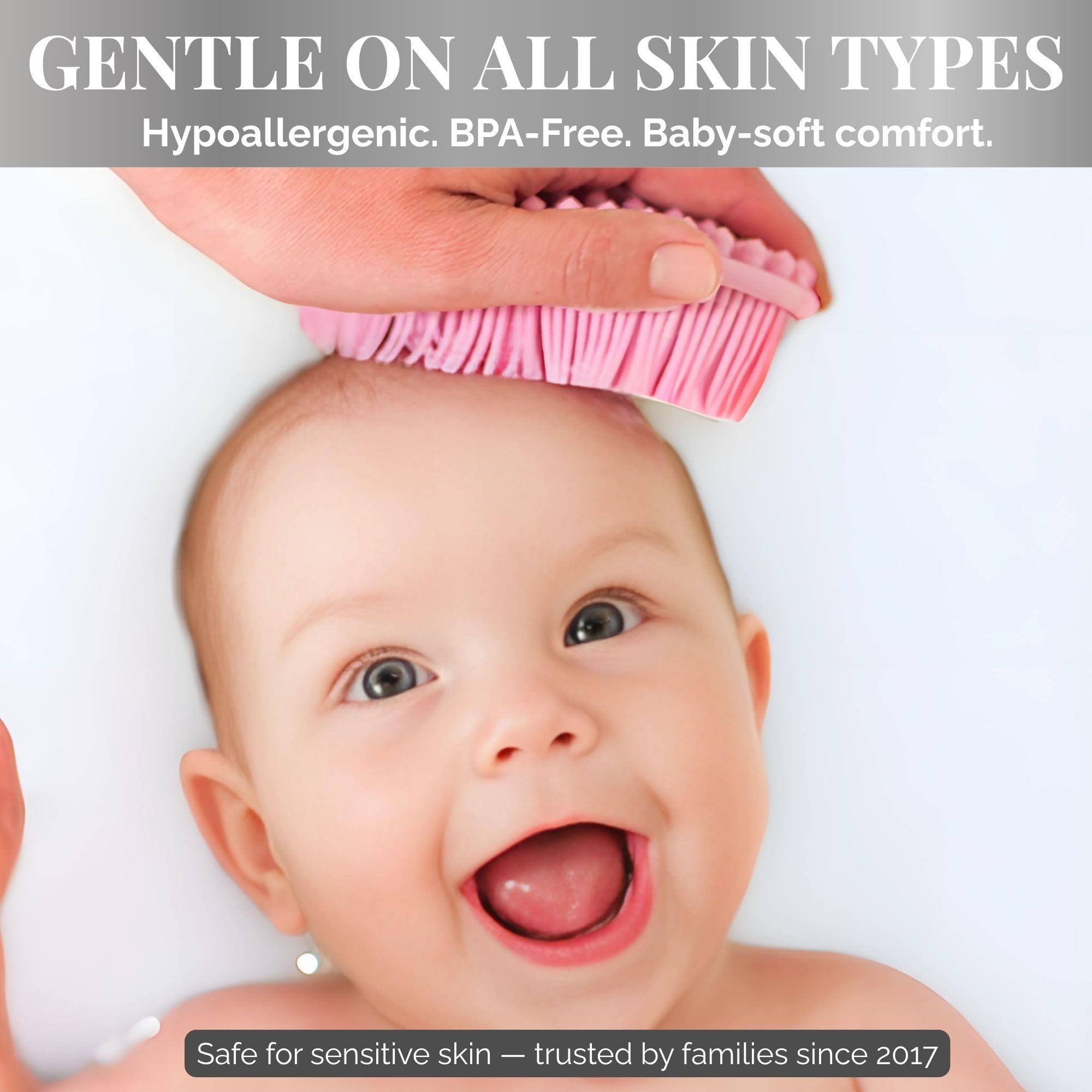 Avilana Avilana Silicone Exfoliating Body Scrubber Dual-Sided Silicone Loofah for Shower, Body Scrubber for Men & Women, Gentle Loofa Alternative, Easy-to-Clean Silicone Body Scrubber (Marbled with Silver)