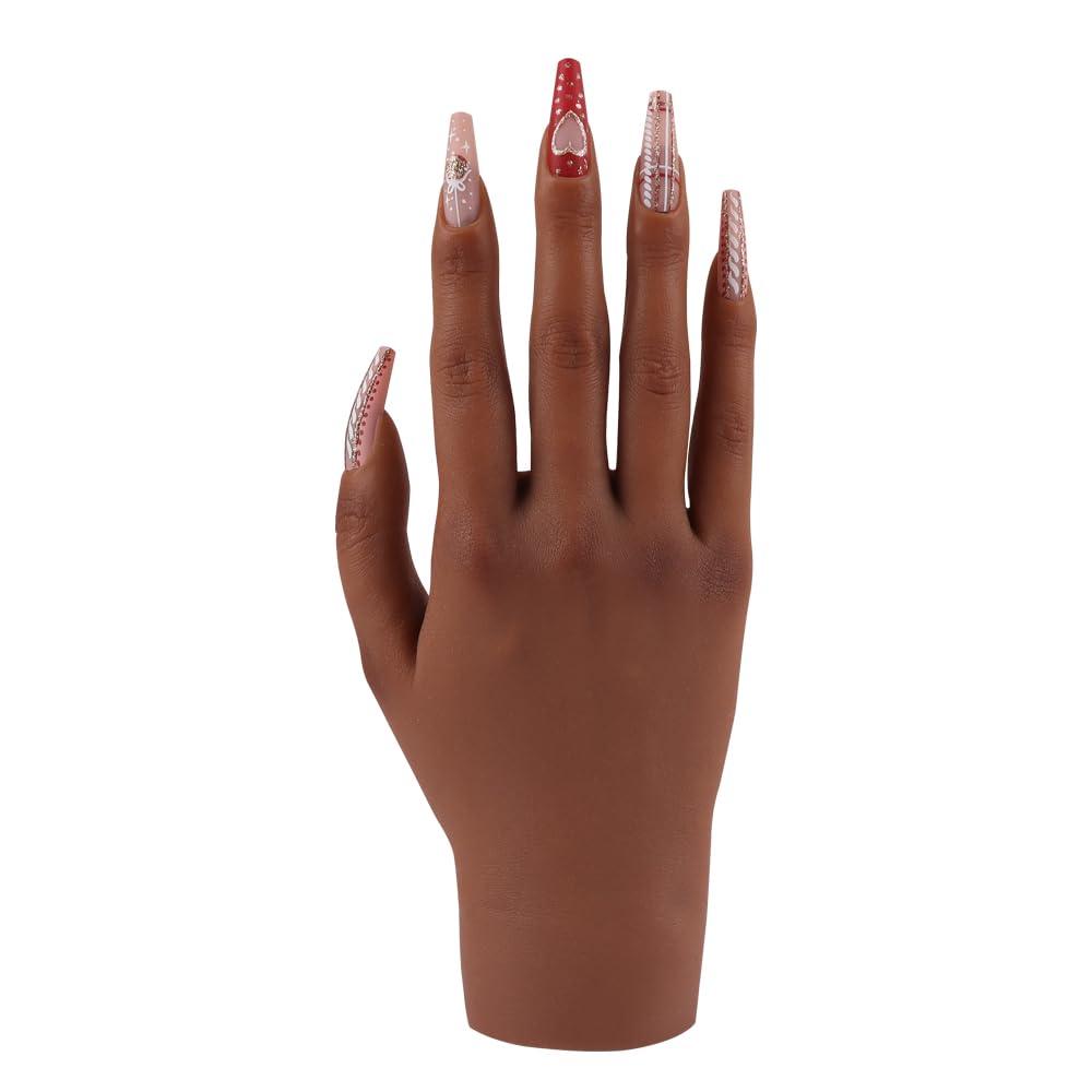 KnowU Silicone Practice Hand for Acrylic Nails,Fake Hands to Practice Fake Nails Mannequin Hand for Nails Practice and Nail Art
