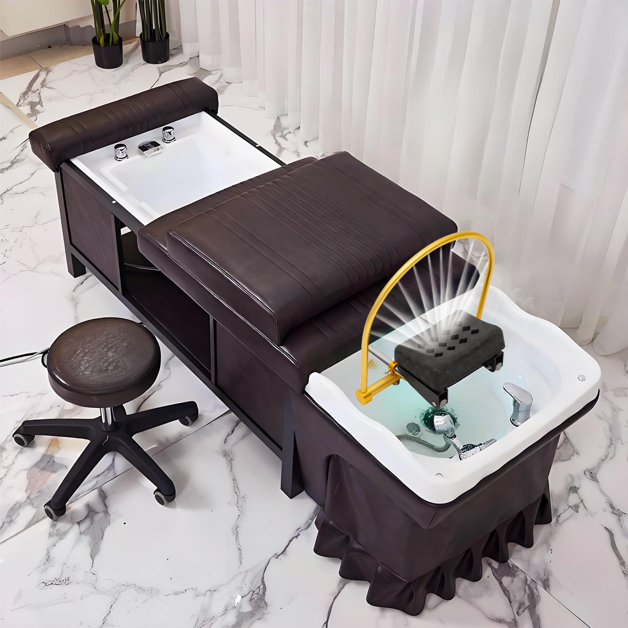 yeshine Water Circulation Rack with Pillow Kit, Head Spa Equipment Frame with Outlet Holes, Head Spa Waterfall Equipment, Water Circulation Frame for Most Salon Massage Hair Shower Shampoo Bed Accessories