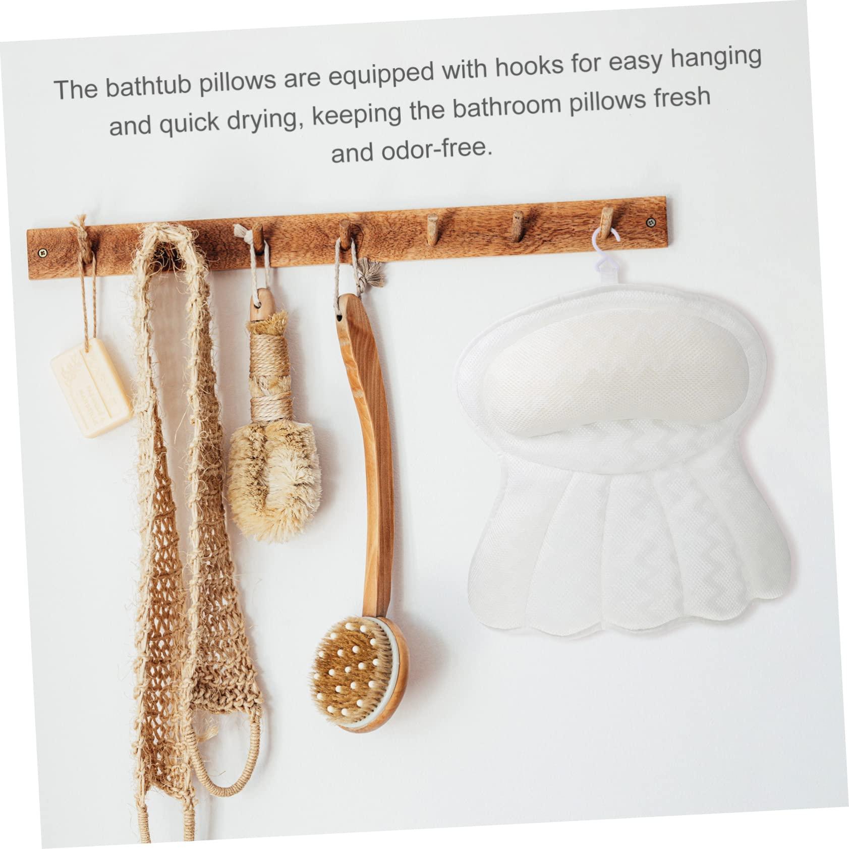 Healeved Healeved 1pc 3D Bathtub Pillow Bath Spa Bath Headrest Pillow Shower Neck Pillows Bath Head Cushion Relaxing Spa Suction Bathtub Pillow Fishtail 100% Polyester Fiber Bath Products White, 40X36CM