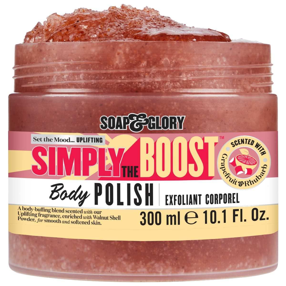 Soap & Glory Soap & Glory Simply The Boost Exfoliating Body Scrub - Smoothing & Buffing Body Scrub - Body Polish with Vitamin B5, Vitamin C, & Vitamin E (300ml)